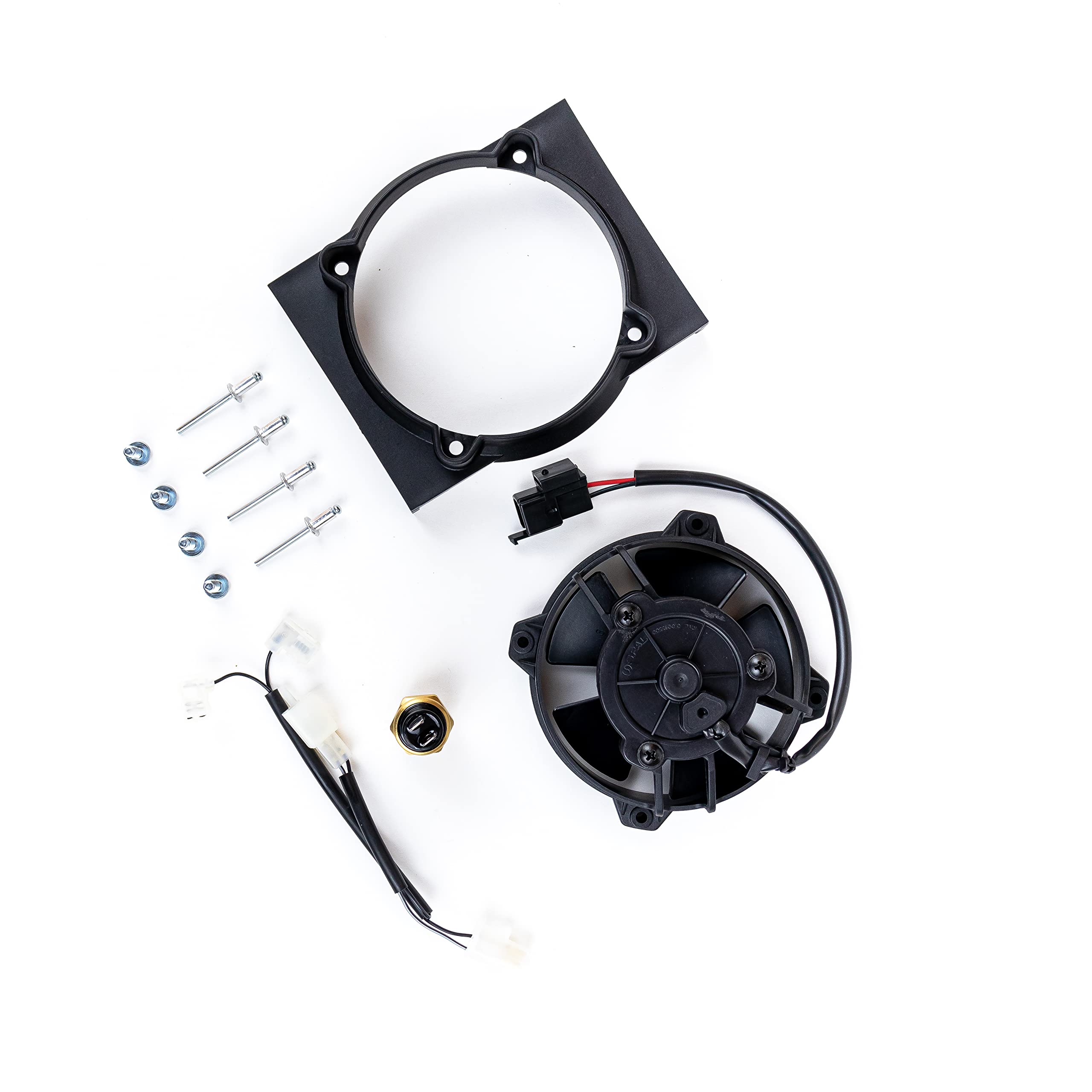 EXED® Parts - Kit original de ventilador de radiador para BETA RR, con interruptor térmico, modelo Dirt Bike de 2010 a 2019 - Ajuste perfecto, fácil de instalar -