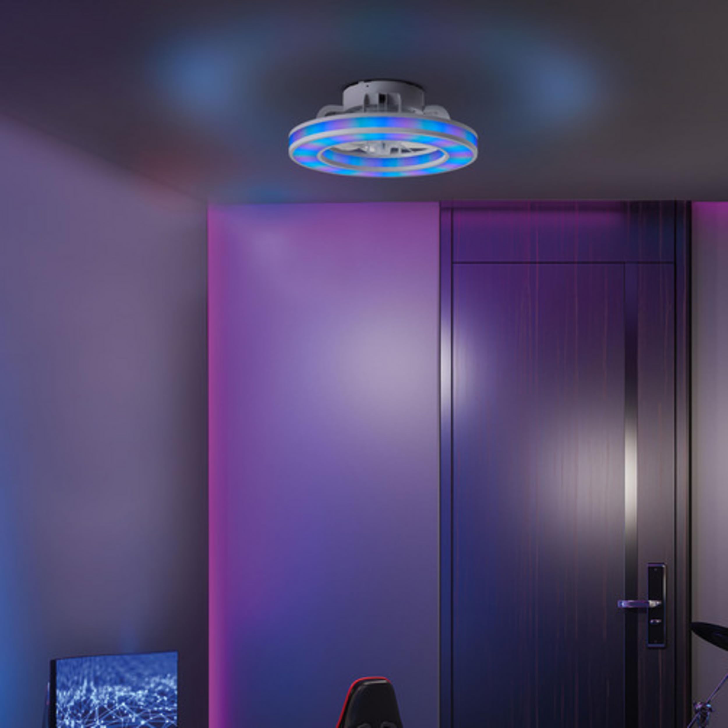 Plafonnier LED ventilateur silencieux pour rafraîchir et éclairer une chambre