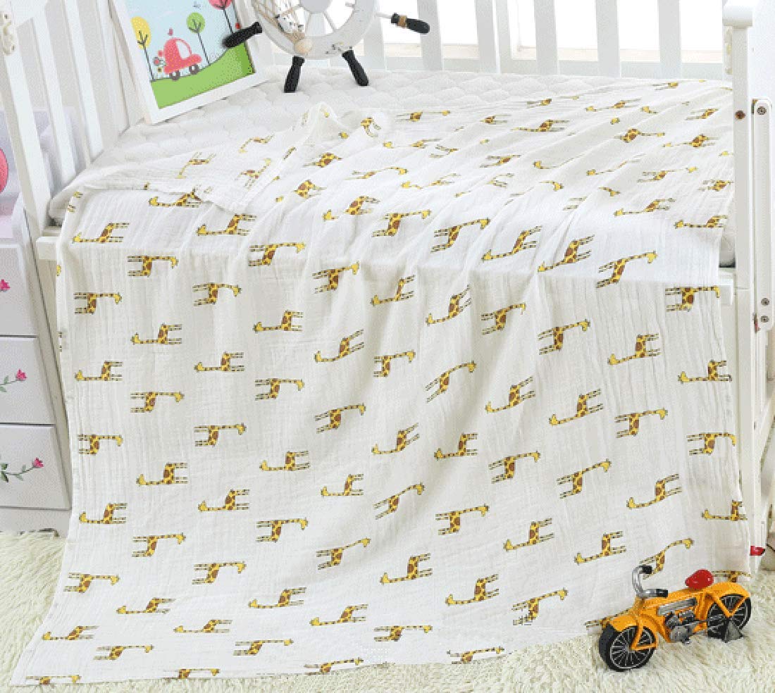 Coperta Swaddle In Mussola Di Cotone - 120x110 Cm, Motivo Giraffa, Per Neonati Unisex - Foto 5