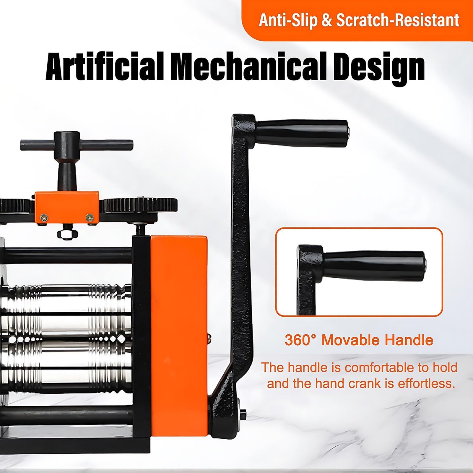 Professionelle Schmuck-Rollmühle für Schmuckherstellung, Heavy Duty Multi-Funktion, Präzise Dicke Kontrolle für Gold, Silber, Kupfer Blatt & Drahtformung, Quadratisch, Rund, Halbrunde