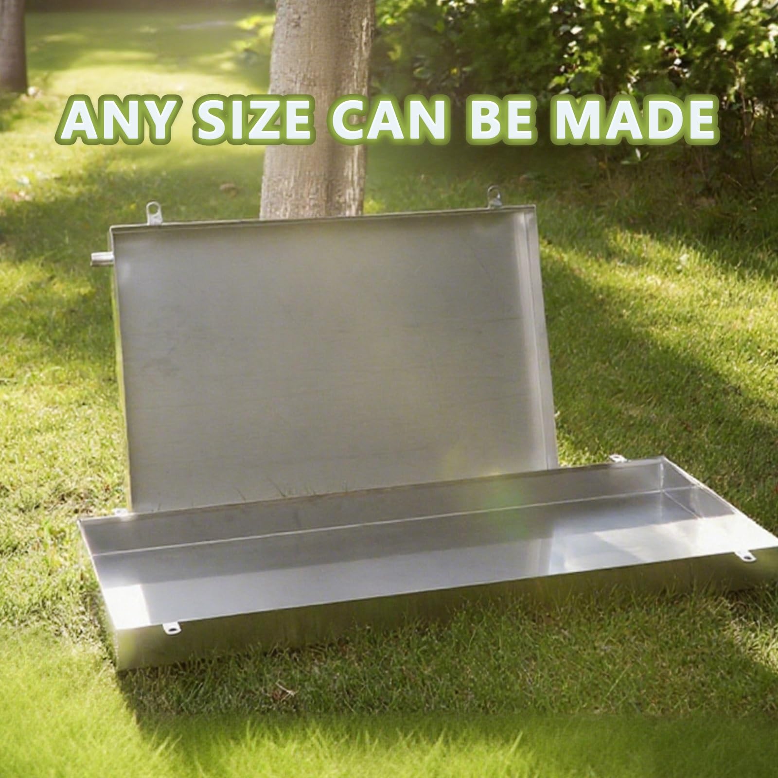 Edelstahl Wasserauffang und Ablaufwanne mit 2 Meter-Rohr Auffangwanne Große Wasserschale Automatische Ölauffangwanne for Innen und Außengeräte(30x20cm(12x8in))