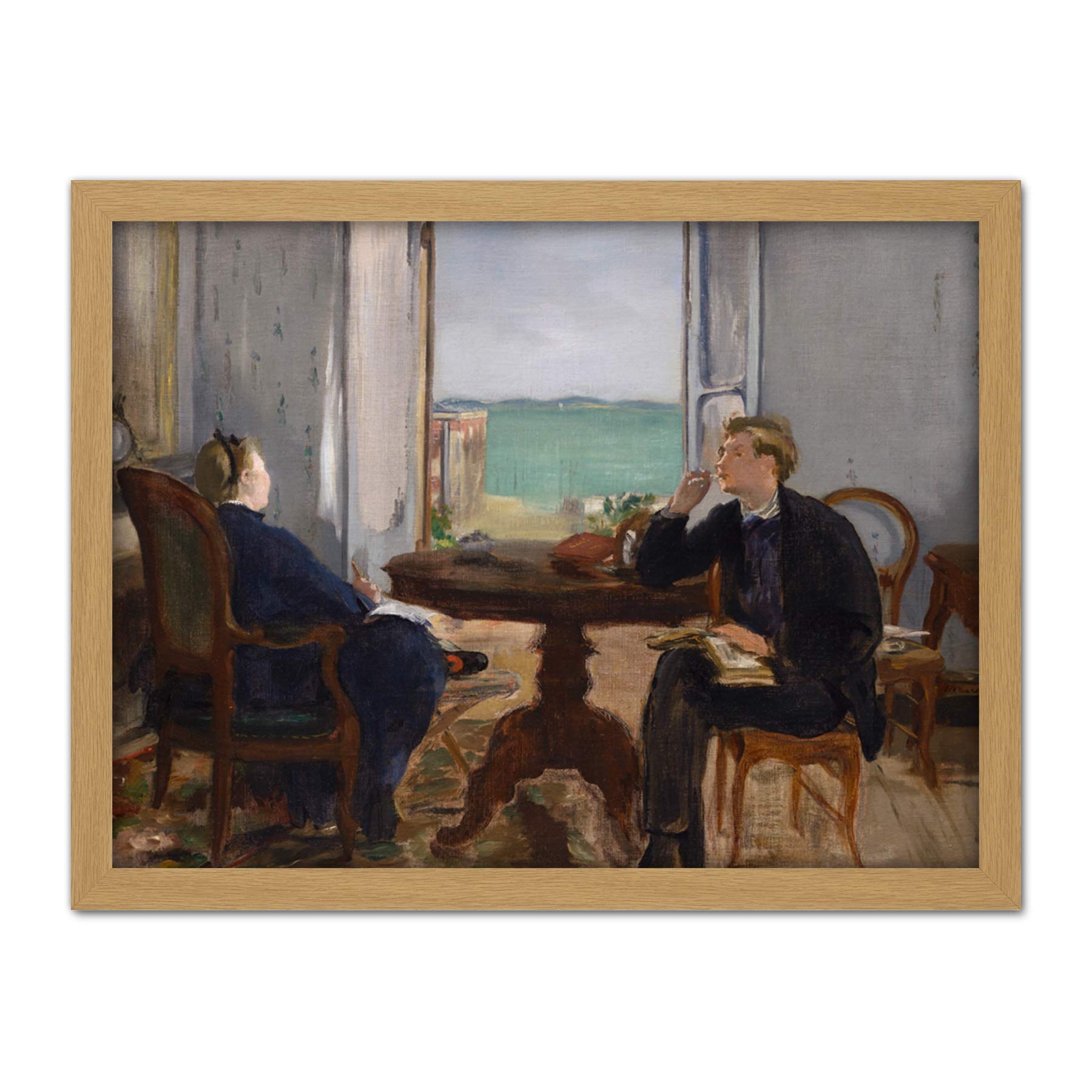 Artery8 Edouard Manet Interior At Arcachon 1871 Painting Artwork Framed Wall Art Print 18X24 Inch
