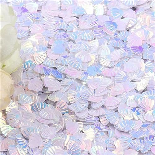 Miniatura 4 de Lentejuelas con purpurina concha de mar PVC lentejuelas sueltas Paillettes Nail Art Material de costura boda artesanía ropa DIY accesorios 0.71 oz