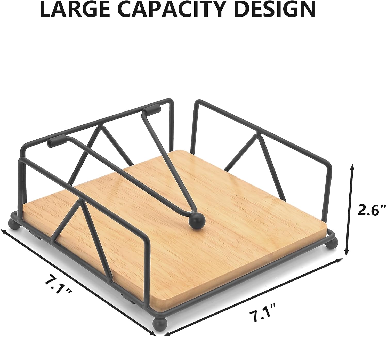 Napkin Holder for Table, Farmhouse Napkins Holder with Weighted Arm