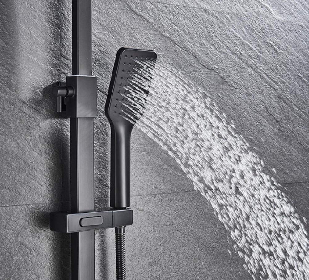 Huin Rubinetto per doccia Rubinetto per doccia nero Rubinetto per doccia in ottone da 8 pollici Rubinetti per miscelatore caldo e freddo