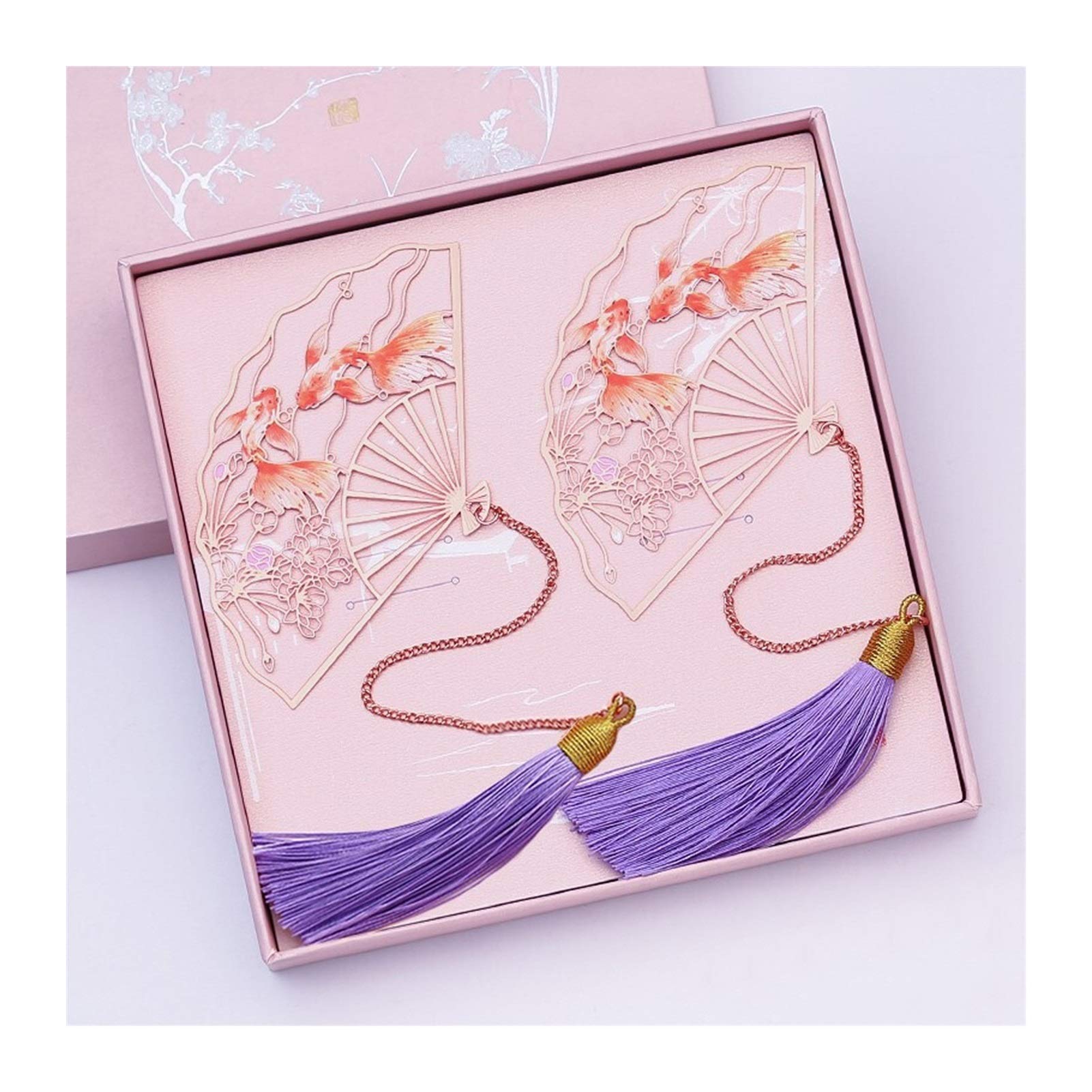 Marque Pages 2 Pack Signets en métal créatif EXQUISITED Signets creusés rétro Classiques, Cadeau Parfait pour Les lecteurs (Pendentif Tassel +) Signets (Color : A)