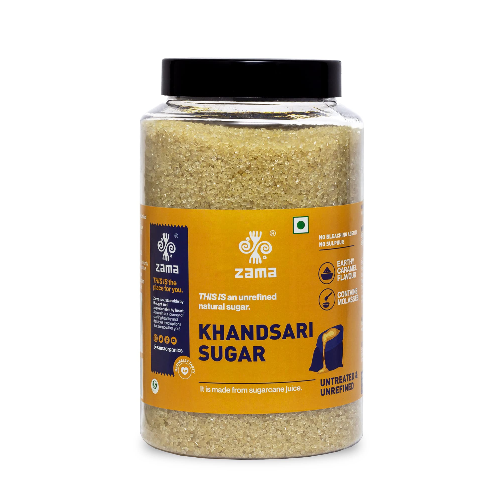 Zama Organics Khandsari Sugar 1.2 Kg PET Jar | Natural and Unadulterated | Unrefined sugar | Rich in Antioxidants, Calcium and Iron | Ideal for Baking and Cooking (B0C693S88J) Amazon Price History, Amazon Price Tracker