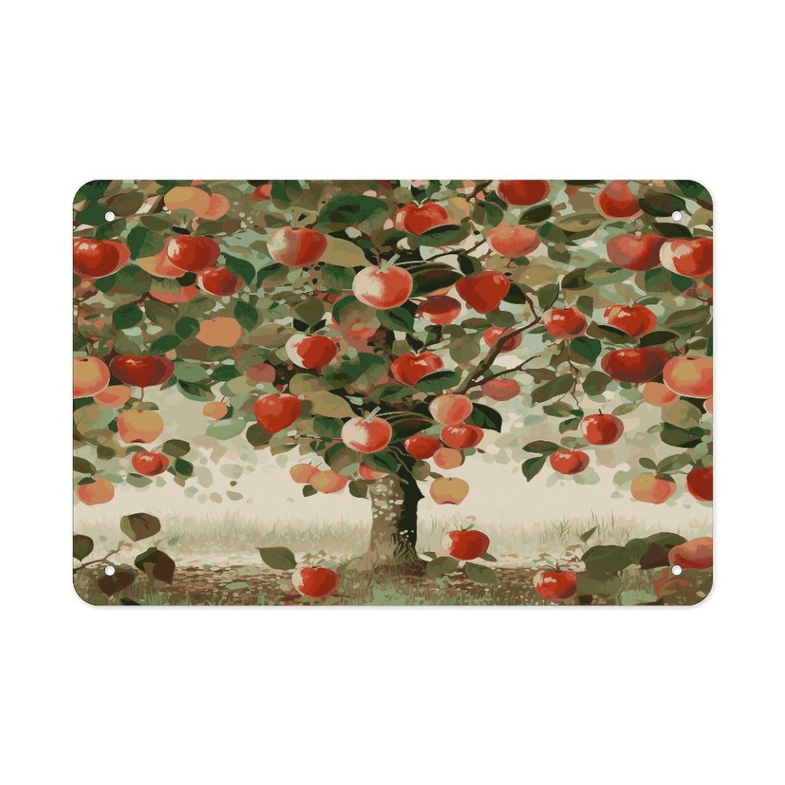 Fekiloot Style Fruit Under The Tree Metal Signs Wall Art Tin Sign