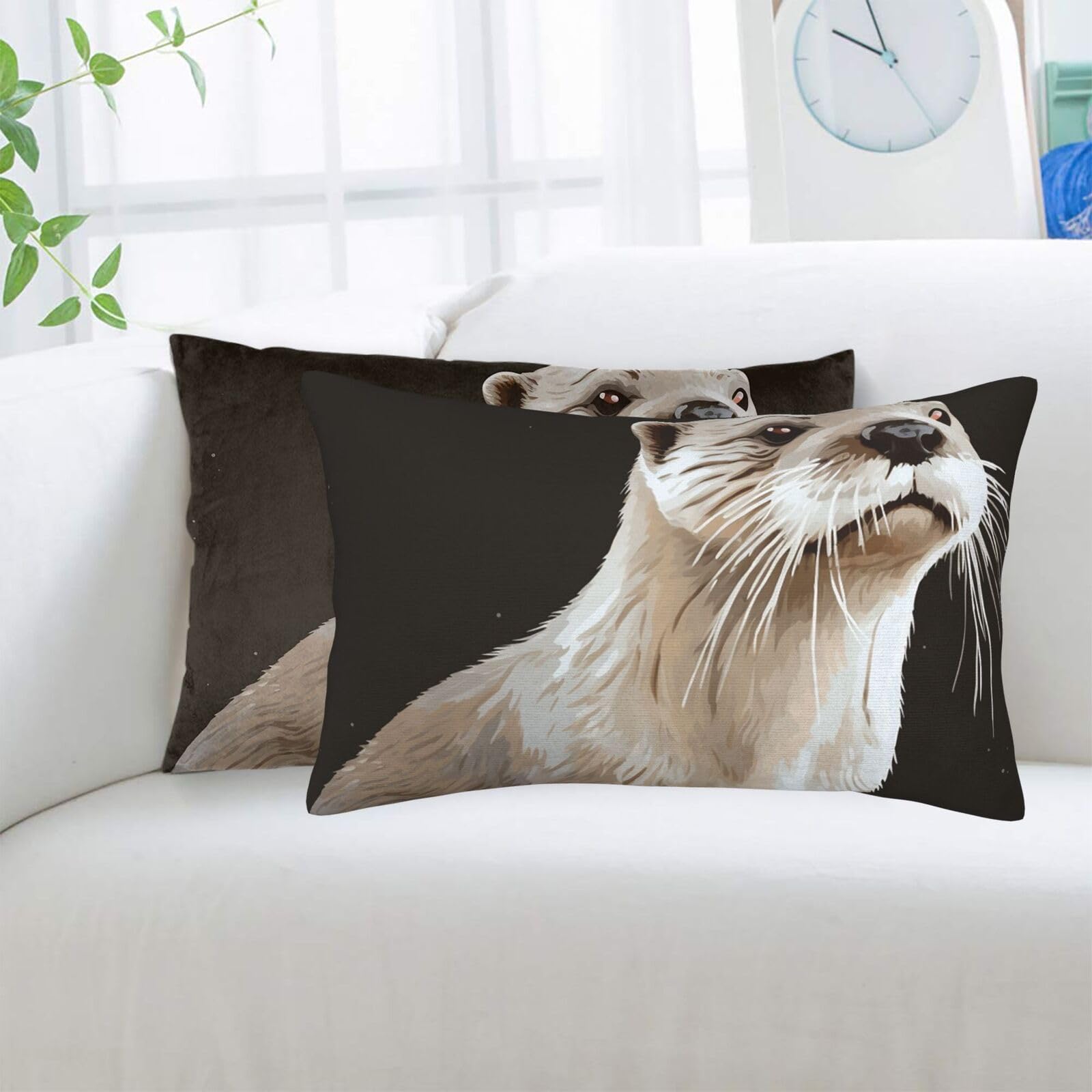 Otter Standard Pillowcases Sets of 2, Ultra Soft Microfiber Plush Pillow Cases 20"X30" Comfort Decorative Throw Pillow Cover with Hidden Zipper for Bedroom, Sofa, Couch