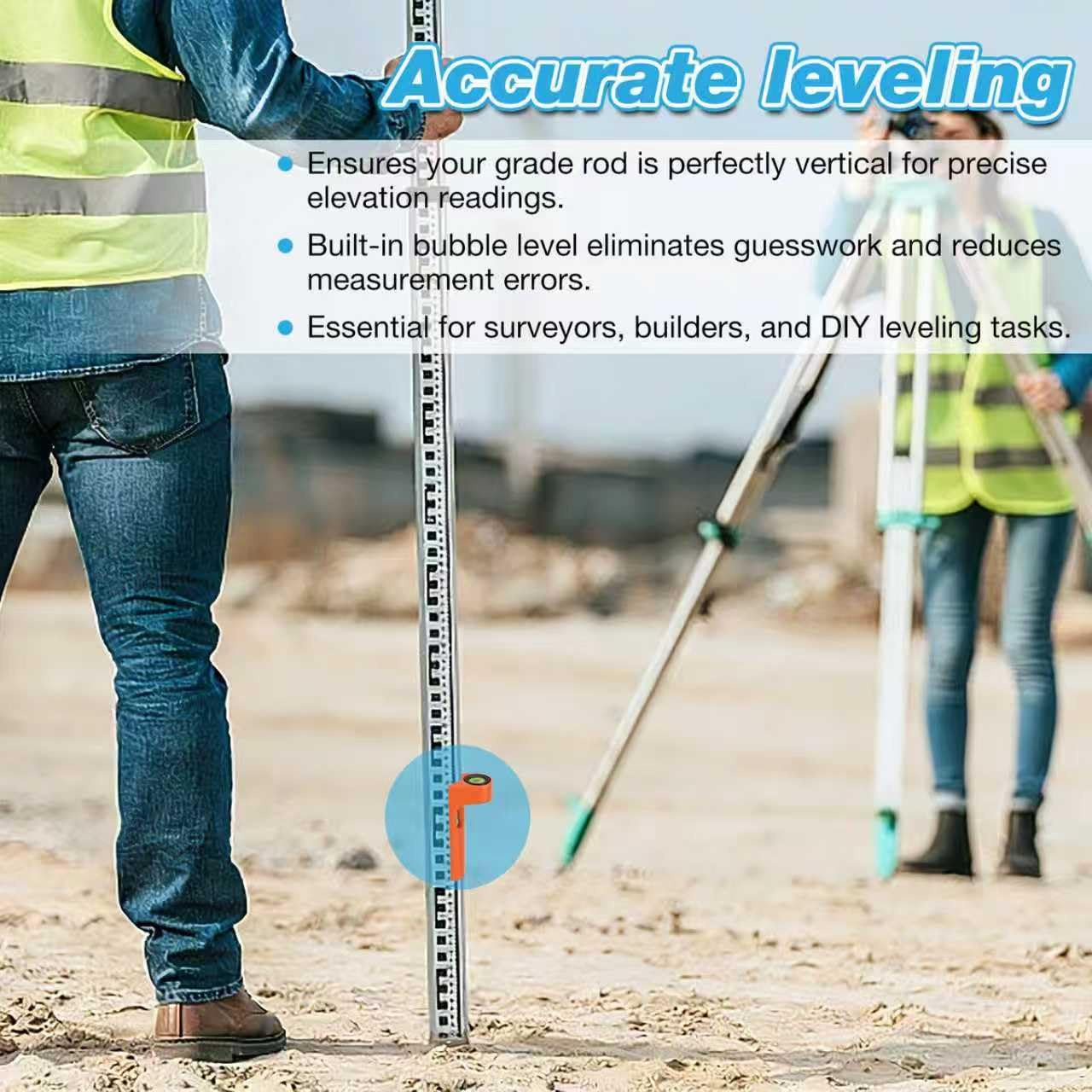 Adjustable Grade Rod Level - GEOLENI -4 Adjustable Grade Rod Level - GEOLENI -4