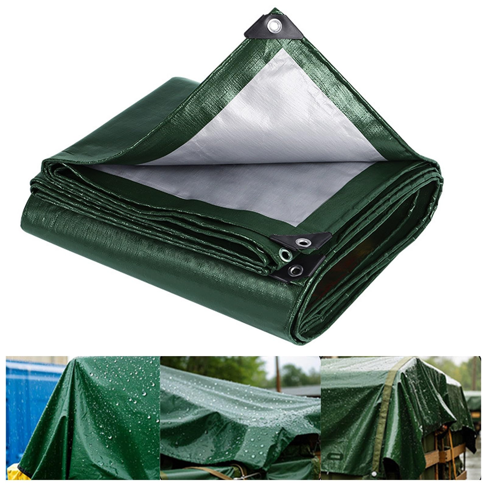 Heavy-duty Waterproof Tarp, Outdoor Canopy, Polyethylene Material, UV-resistant, Tear-resistant, Suitable For Outdoor Camping, Gardens, Patios, And Porches(4x10m/13.1x32.8ft)
