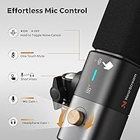 Vista 6 de NearStream AM25X Gen2 Micrófono de Condensador XLR/USB con Cancelación de Ruido/Control de Volumen/Entrada de Auriculares/Silencio, Micrófono