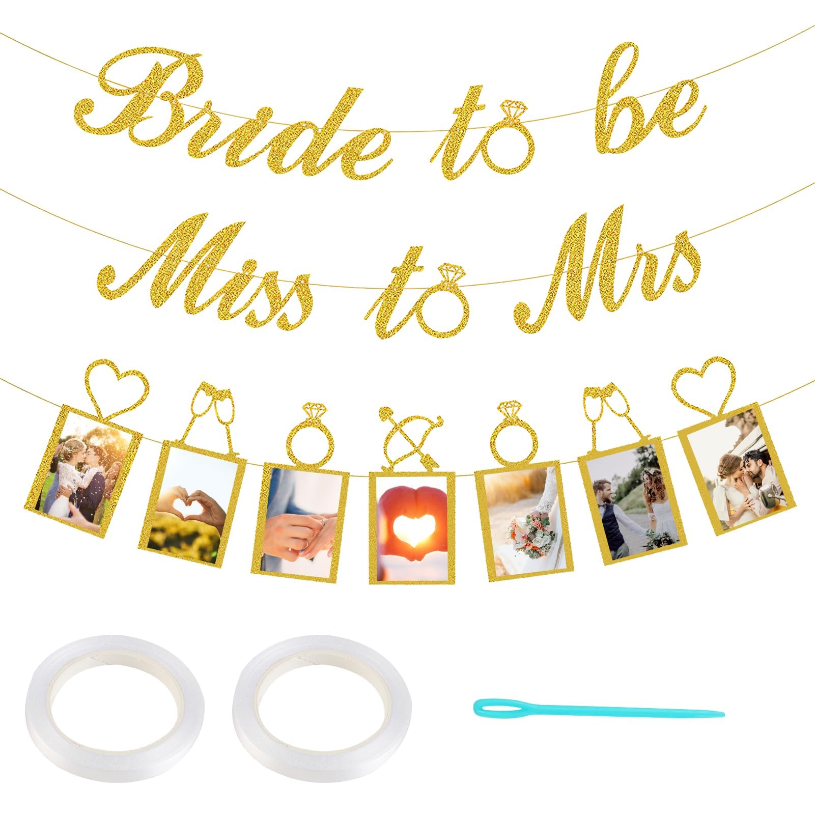 JEKUGOT Banner Glitterato 'Bride To Be' Oro Rosa: La Decorazione Perfetta Per Il Tuo Addio Al Nubilato - 2