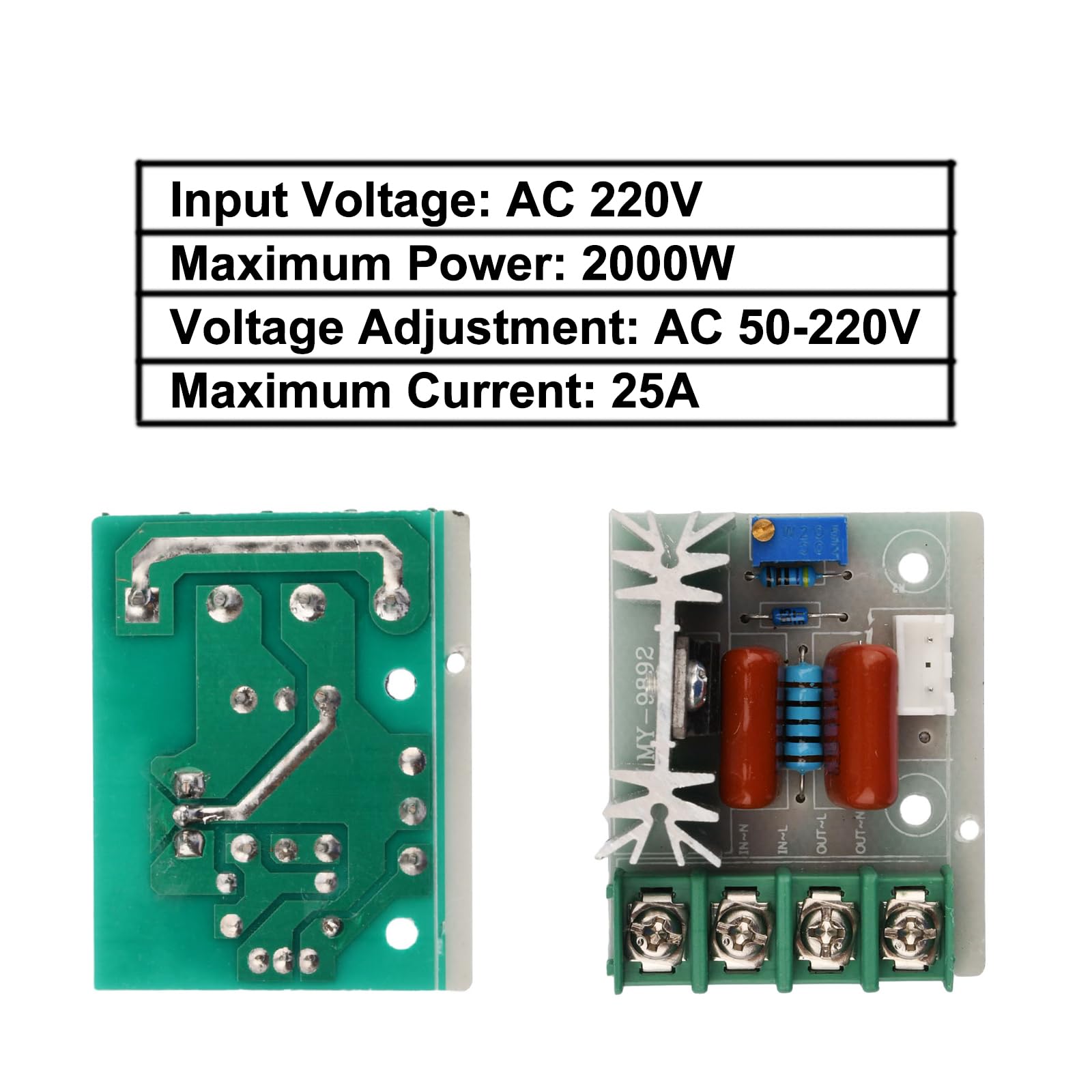 Ac 220V 2000W Scr Feszültségszabályozó Tompítás Dimmerek Motorsebesség