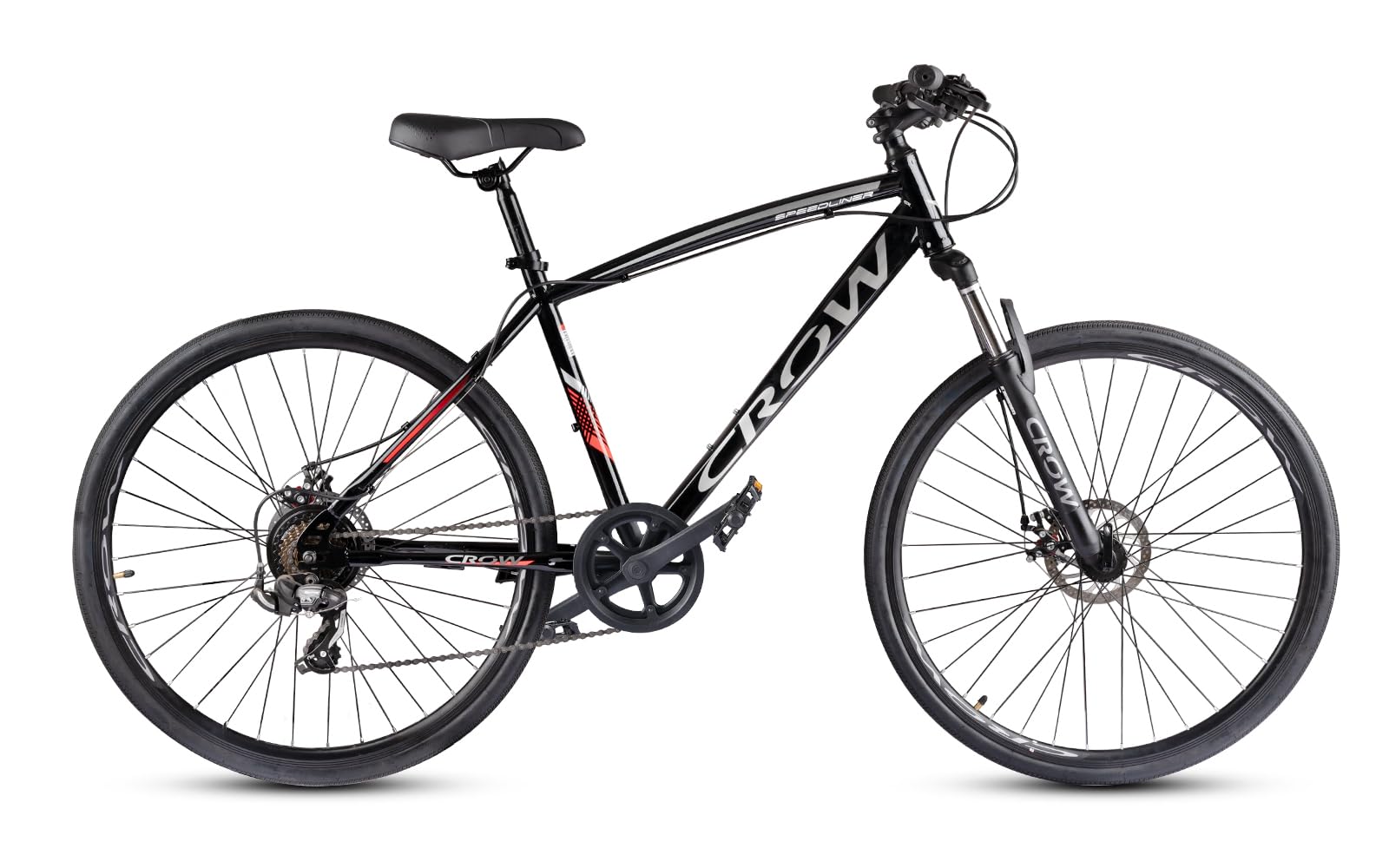 CROW - Speedliner | 18.5 Inch HI-TENSILE Steel Frame | 7 Speed | Double Wall Alloy Rims | Dual Disc Brakes | Shimano Powered | Suspension Fork (B0CMTH2KJV) Amazon Price History, Amazon Price Tracker