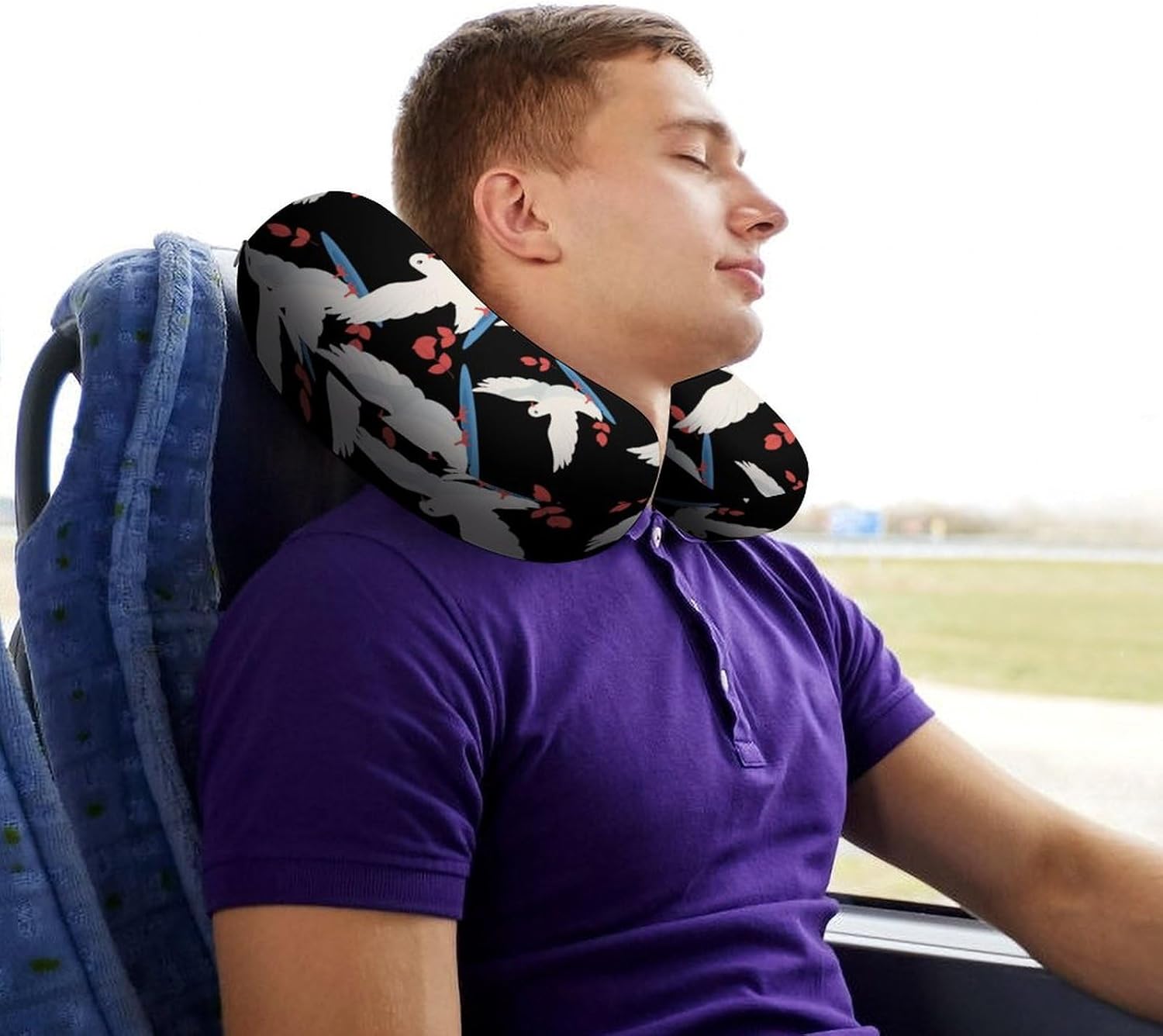 Dove of Peace U Shaped Neck Pillow Portable Travel Airplane Headrest Pillow Lightweight Support Pillow Cushion