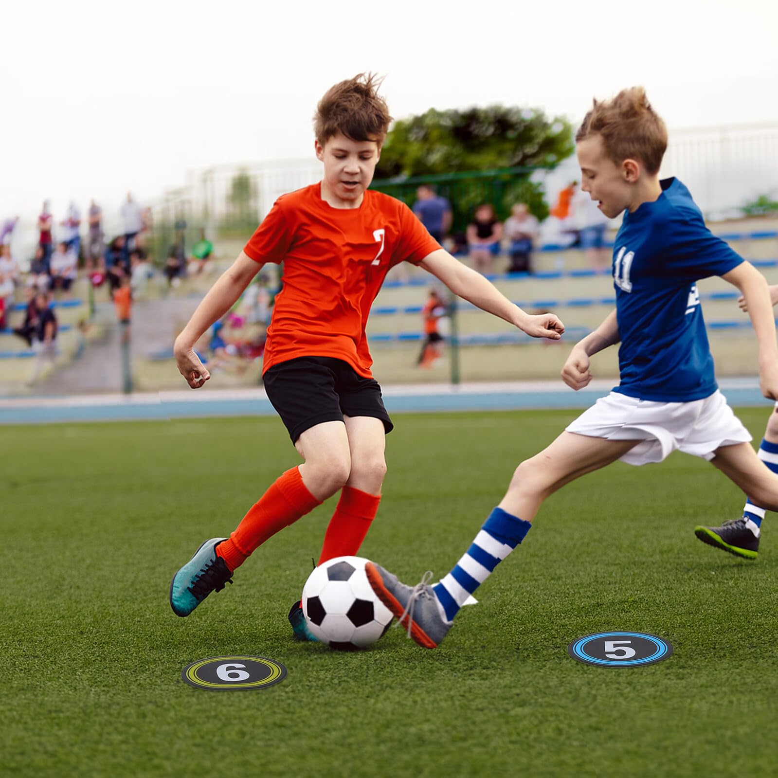 10 Sztuk Szt Numerowanych Znaczników Podłogowych Antypoślizgowych Do Sportowej Płaskie Stożki Do Treningu Zwinności z Cyframi Koszykówki Tańca i Zajęć Szkolnych