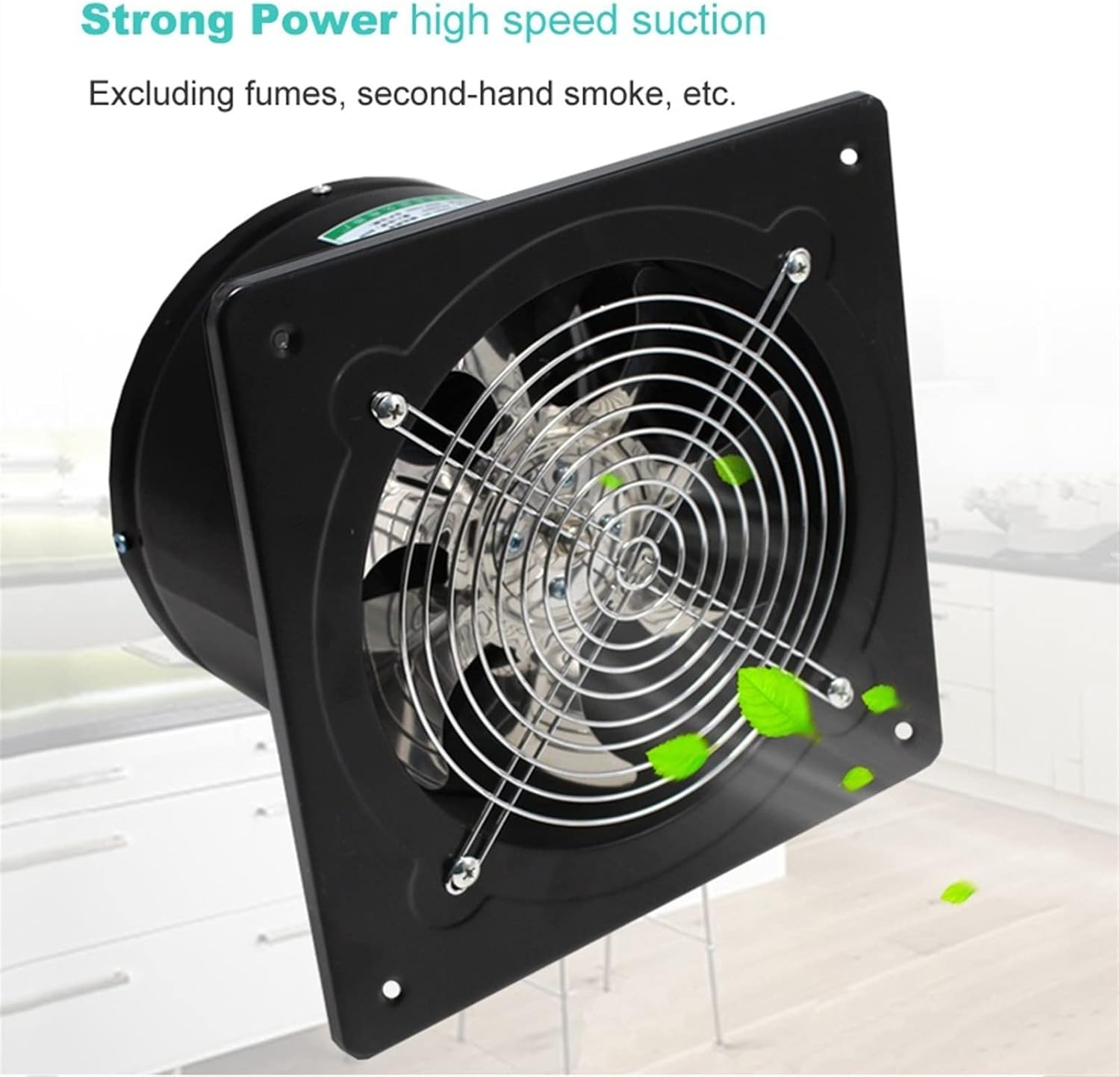 Ventilation Fan 6 Inch Strong Power Exhaust Fan Kitchen Window Type Silent Ventilator Axial Flow Exhaust Fan with Mesh Cover and Check Valve Ventilating Fan(