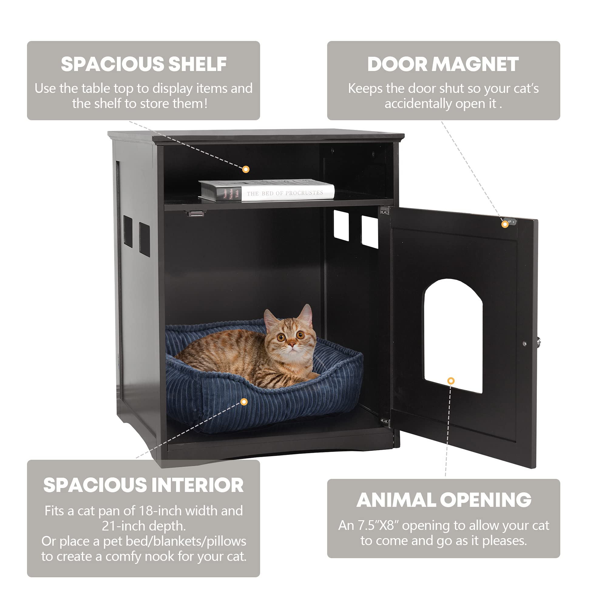 Buy COZIWOW Enclosed Litter Box Enclosure Furniture Hidden