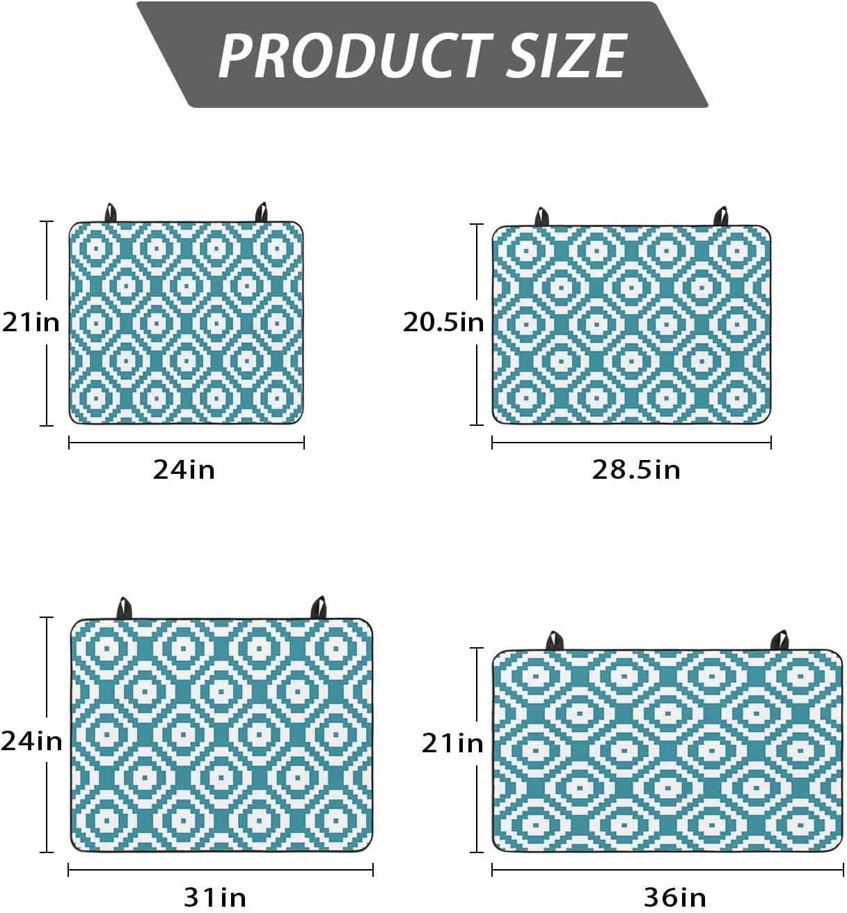 Stove Top Cover Teal Blue Modern Geometric Stove Cover for Electric Stove Top Abstract Square Glass Cooktop Covers Anti-Slip Mat Heat R esistant Countertop Protector Kitchen Decor 31"x24"