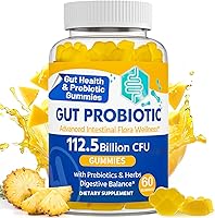 VIOAFSLSE Probiotic Gummies 112.5 Billion CFU Sugar Free - 8 Strains Prebiotics Herbs for Gut Health Digestive Immune Women Men 60ct