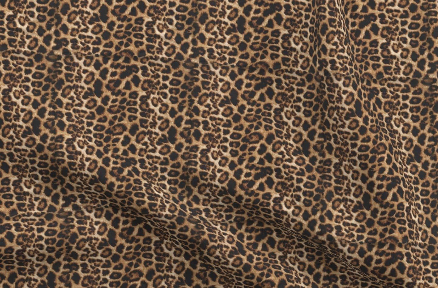 Spoonflower Fabric - Cheetah Leopard Brown Safari Animal Print Tan Realistic Africa Printed on Polartec(R) Fleece Fabric by The Yard - Sewing Blankets Loungewear and No-Sew Projects