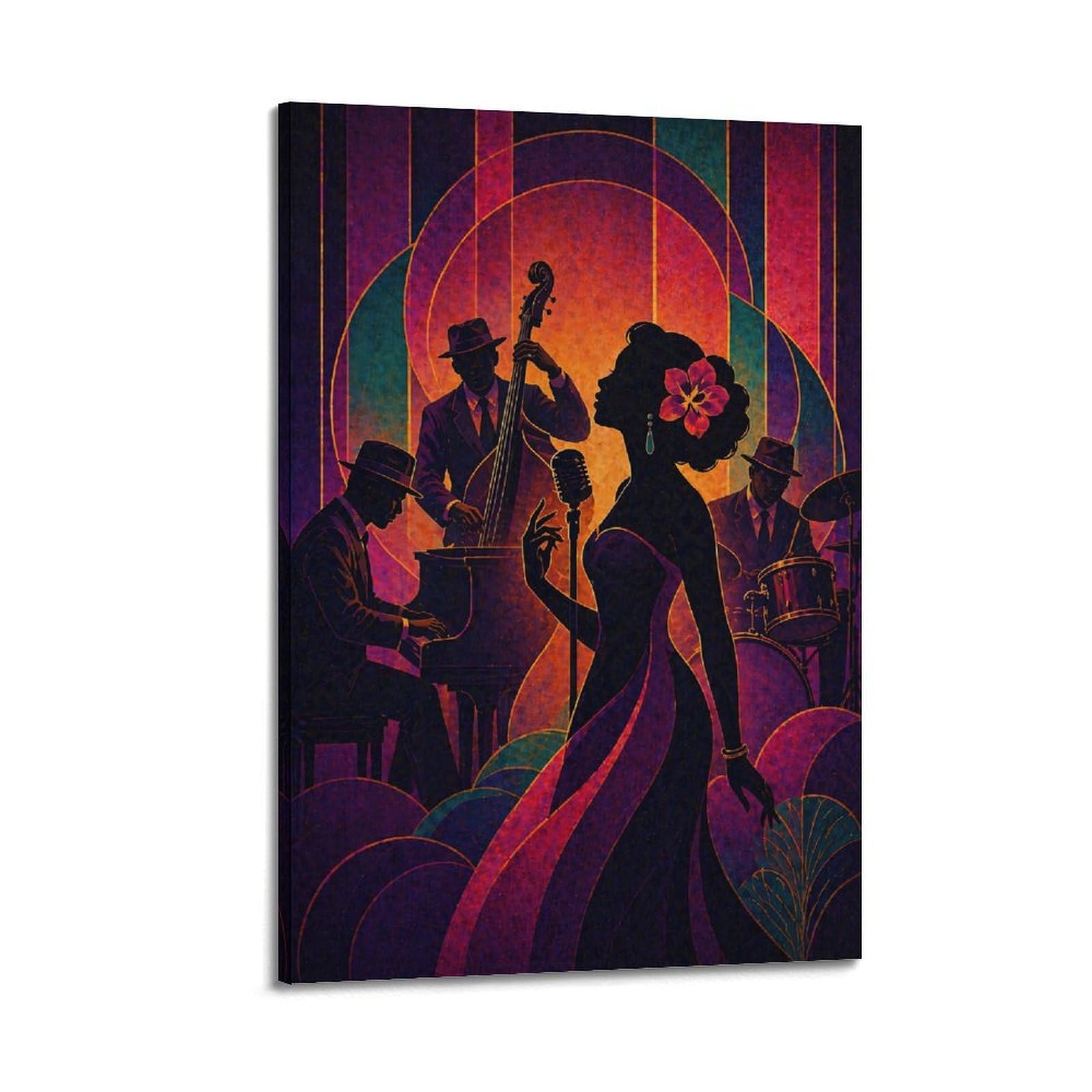 Okngb Frame-Style Vintage Jazz Singer Style Blues Legend Poster Decorative Painting Canvas Art Picture 24X36inch(60X90cm)