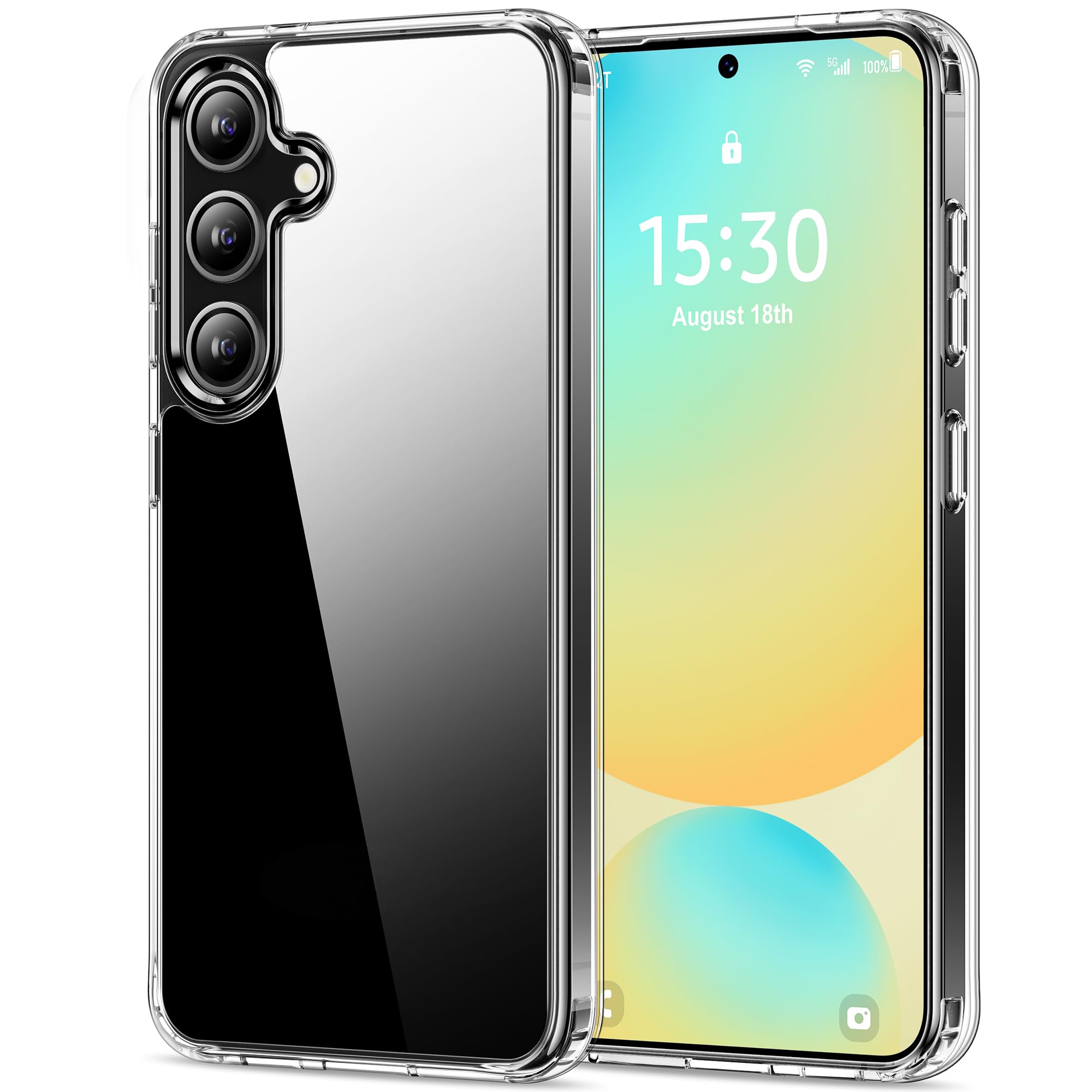 HOOMIL Case for Samsung Galaxy S24 FE, Anti-Yellowing, Clear | Shockproof & Drop Protection, Scratch Resistant, Wireless Charging Compatible, Transparent Hard Back Phone Cover Samsung Galaxy S24 FE Clear