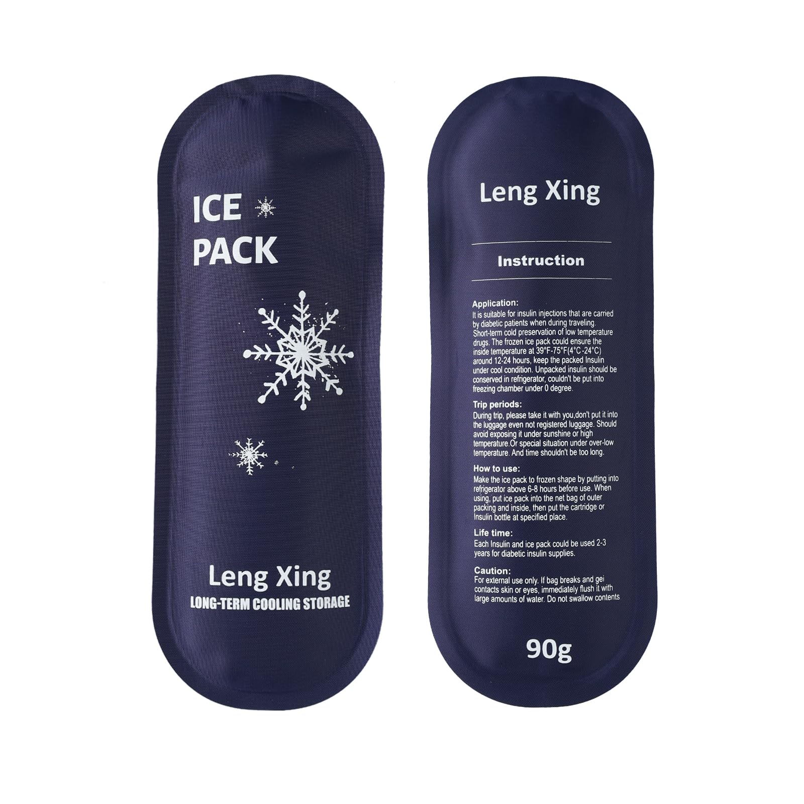 Leng Xing Ice Packs for Insulin Cooler Travel Case - Reusable Cooler Ice Packs Suitable for Diabetic Insulin Cooler Storage Bag