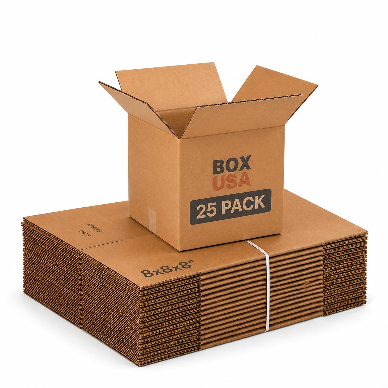 BOX USA Cube Shipping Boxes, 8x8x8" 25-Pk for Shipping &amp; Packing