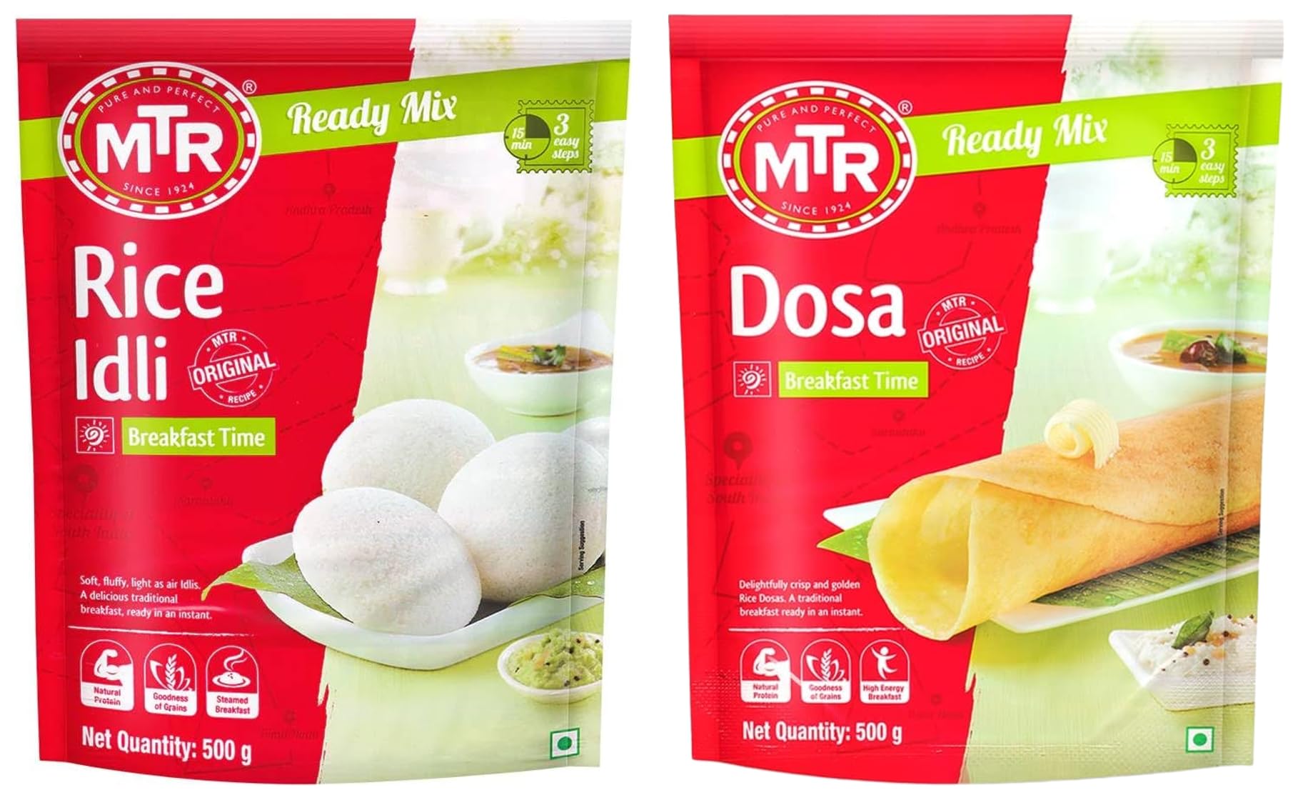 MTR Dosa mix and Rice Idli mix 500g combo pack-picture-10