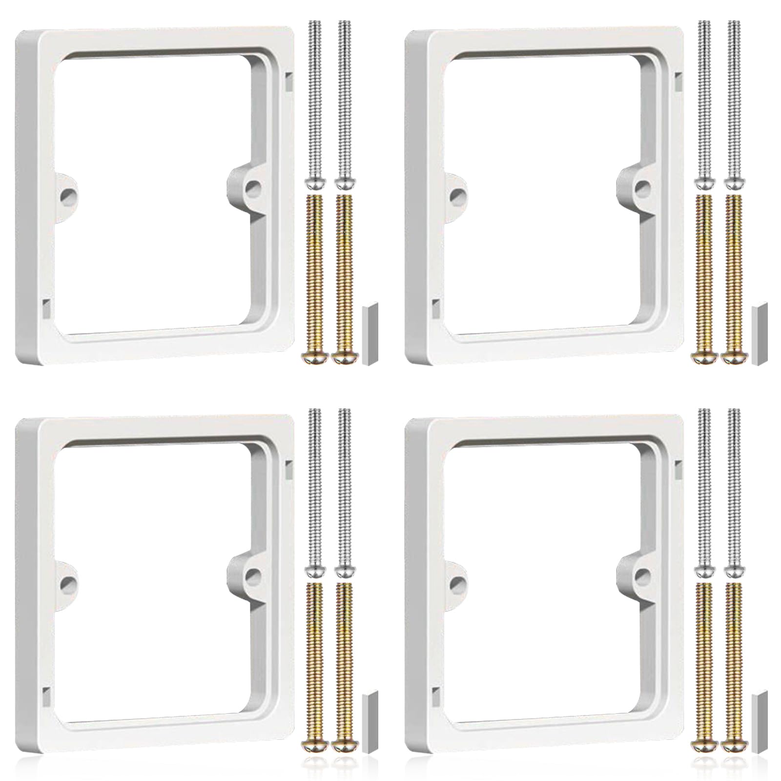 4Pcs Light Switch Spacer,10mm Square Spacer with Screws,Double Socket Spacers Box Extender,Light Switch Guard Spacers,Wall Protector,Single Gang Plate Spac-er Socket Surrounds for Outlets and Switches