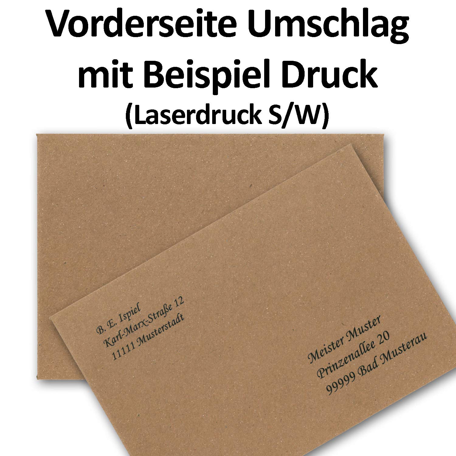 50x Vintage Kraftpapier Falt-Karten SET mit Umschlägen und Einlegern DIN B6-120 x 169 mm - 350 g/m² - blanko I by GUSTAV NEUSER®"