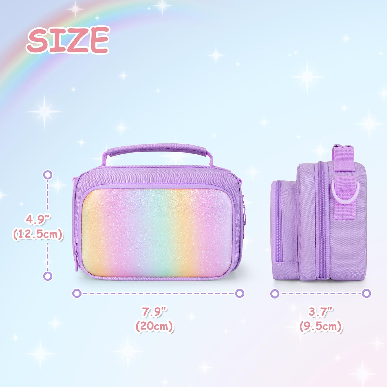 Kids Camera Case Compatible with ESOXOFFOR, Small Children Digital Carrying Bag with Pockets for Accessories, Front Binder Organizer Storage Printer Paper, Detachable Shoulder Strap, Purple - Image 6