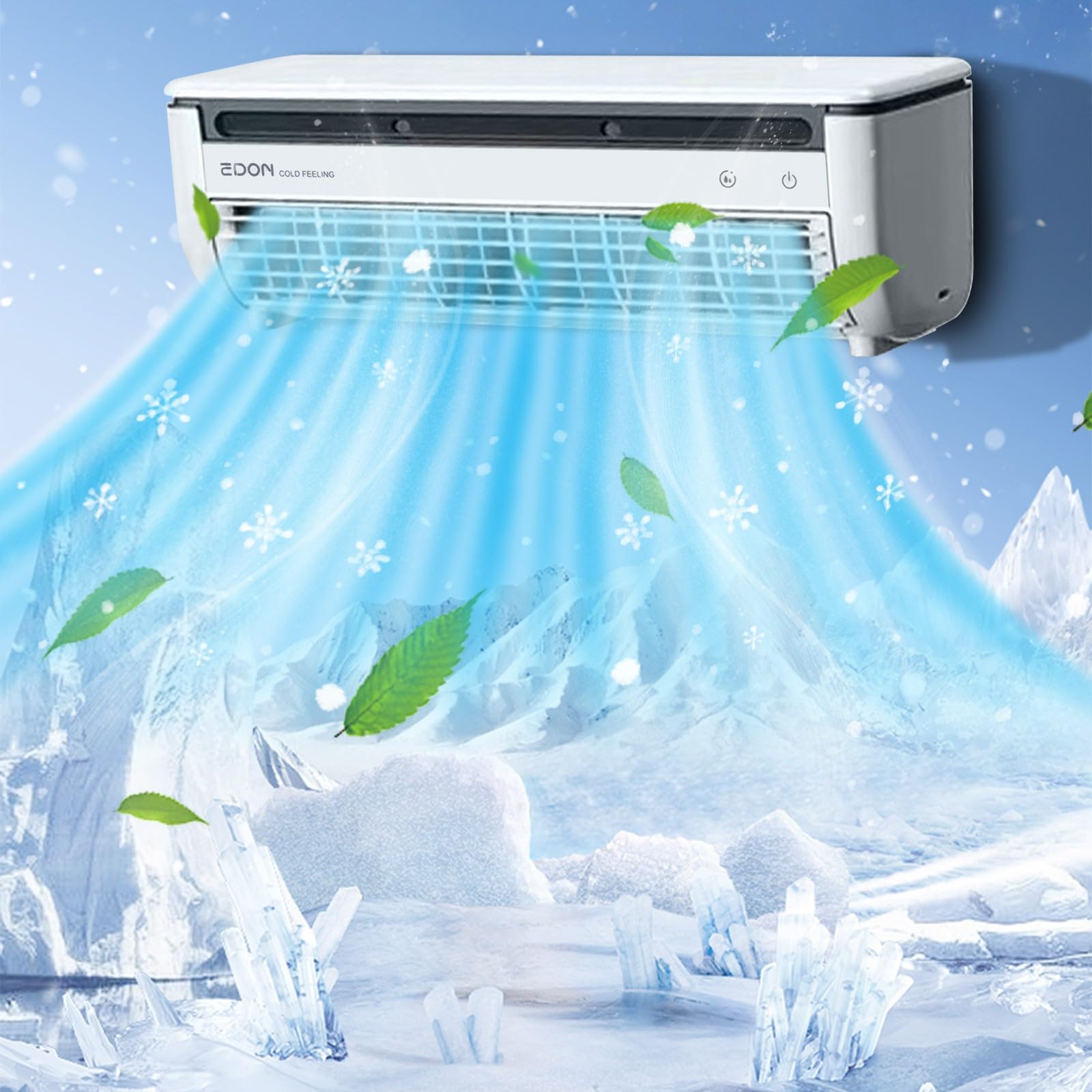 Condizionatore d'aria a doppio uso, unità combinata di raffreddamento e riscaldamento da 9000 BTU, portatile, 4 in 1, raffreddamento, calore, deumidificazione, ventilatore, risparmio