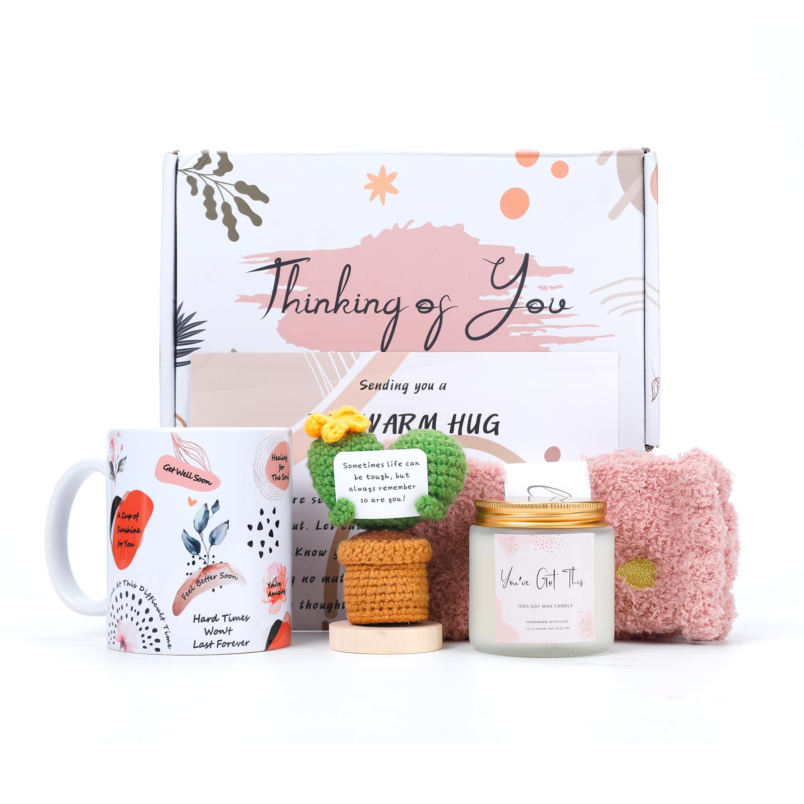 Get-Well Soon Gift Baskets for Women - Care Packge After Surgery Recovery - Self Care Gifts Thinking of You Gifts Feel Better Gift for Sick Friends