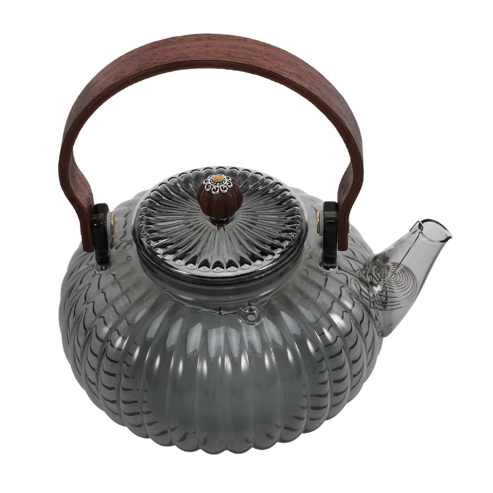 Cabilock Tetera Asa Tetera de Vidrio para Flores Oficina para Hervir Agua y Preparar Tés Sueltos