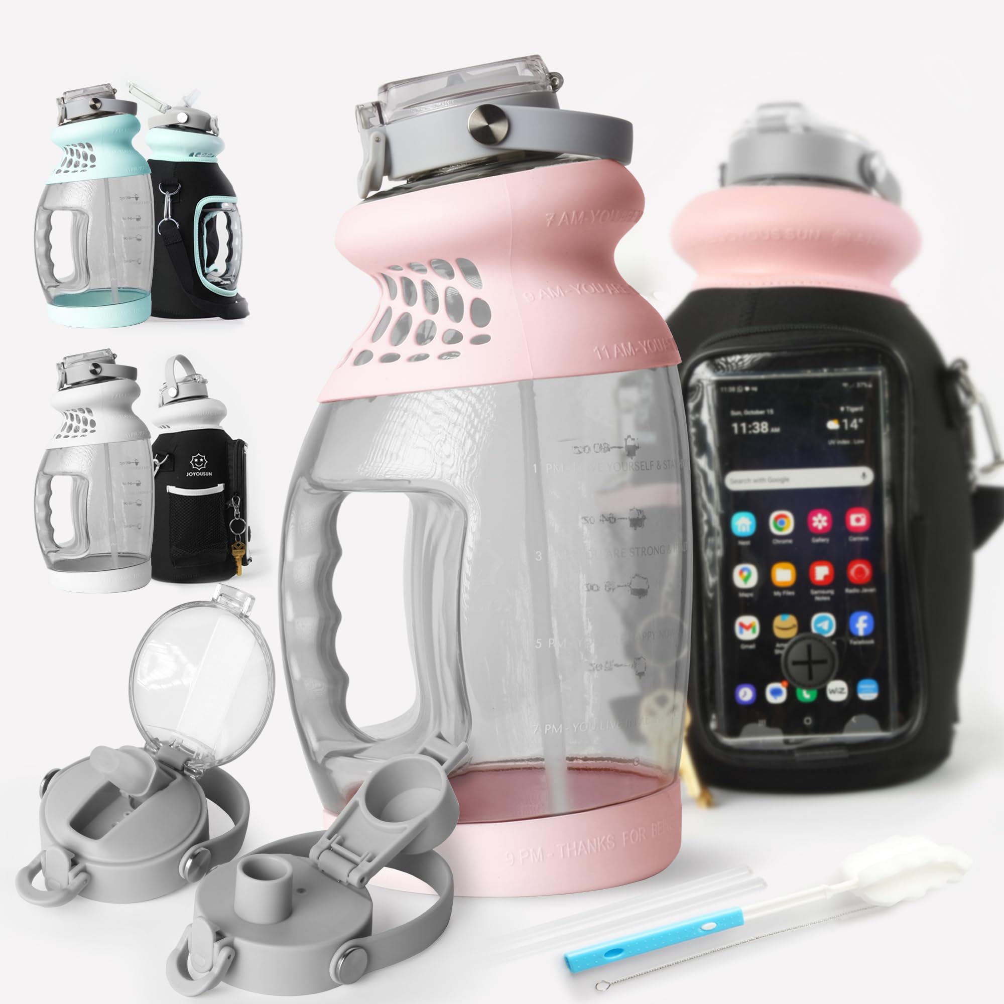 1 Gallon (128oz) Motivational Water Bottle With Time Marker & Straw - Leakproof, BPA Free, For Gym & Outdoor 5 thumbnail image