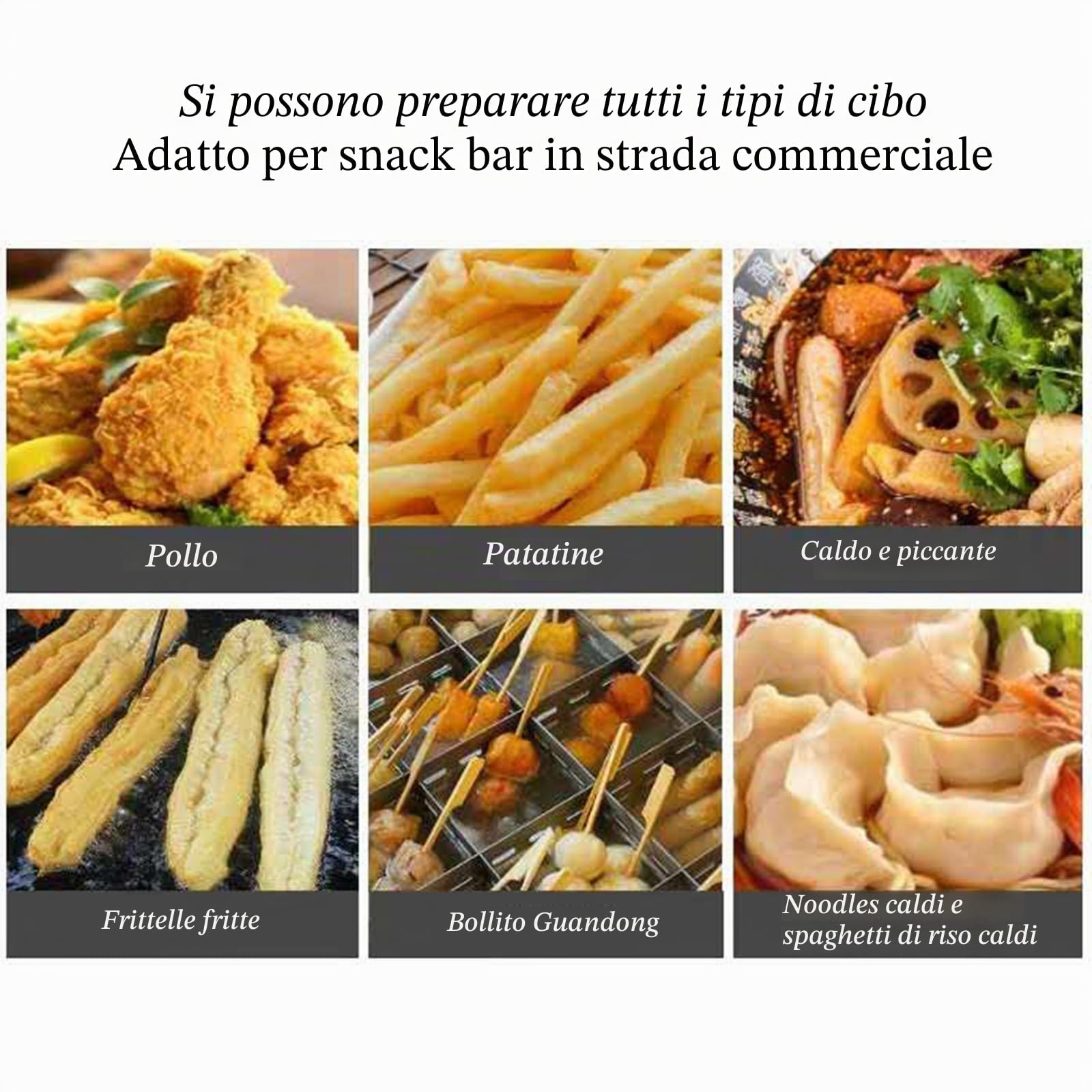 Friteuse à gaz Professionnelle GPL Commerciale a doppio serbatoio 2x8L Friggitrici olio in Acciaio Inox, per uso domestico e commerciale,potenza di fuoco regolabile,include cestini e coperchi