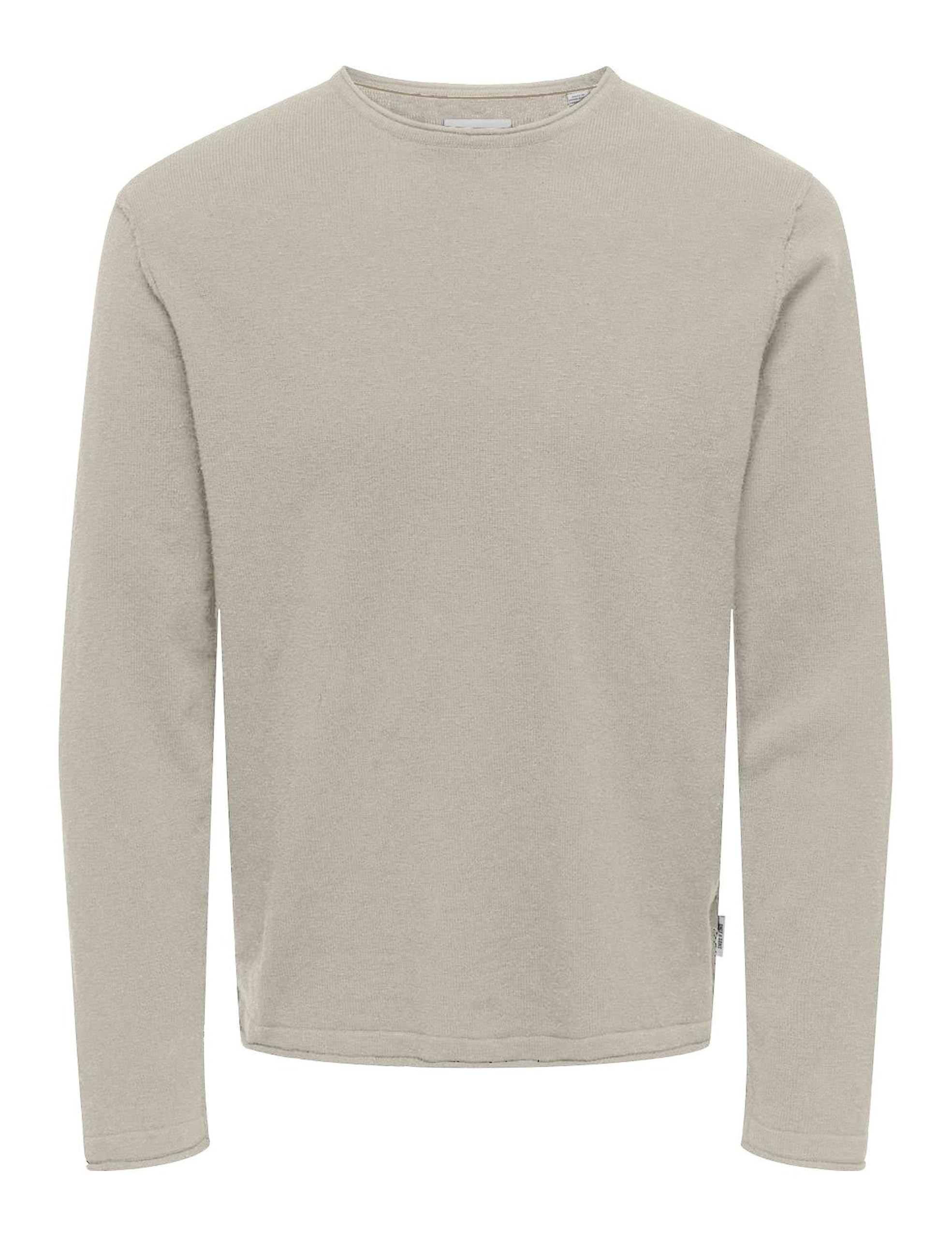 ONLY & SONS ONSGORDON RLX 12 LS Crew Noos, Silver Lining, L