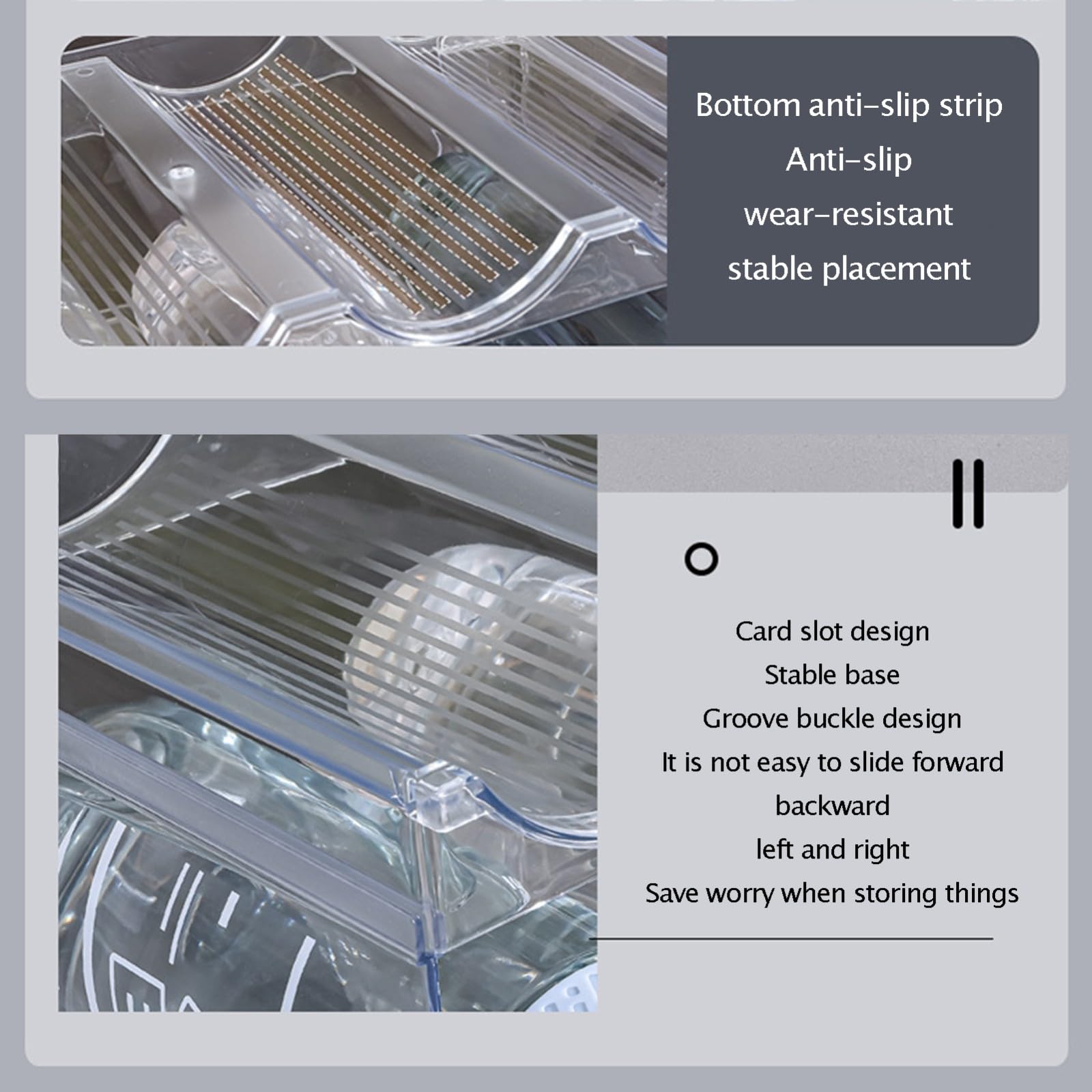 Soporte para Botellas De Vino Apilable para Nevera, Armario, Encimera, Organizador De Botellas De Agua Botellero Vino Nevera, Transparente Botellero Encimera, Botellero Vino 5 Layer