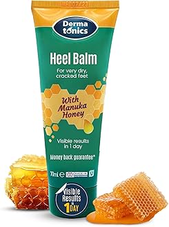 Dermatonics Fast-Acting Manuka Honey Heel Balm | Nourishing Formula for Very Dry and Cracked Heels | Visible Results in Just 1 Day | Suitable for Diabetics | 70 ml