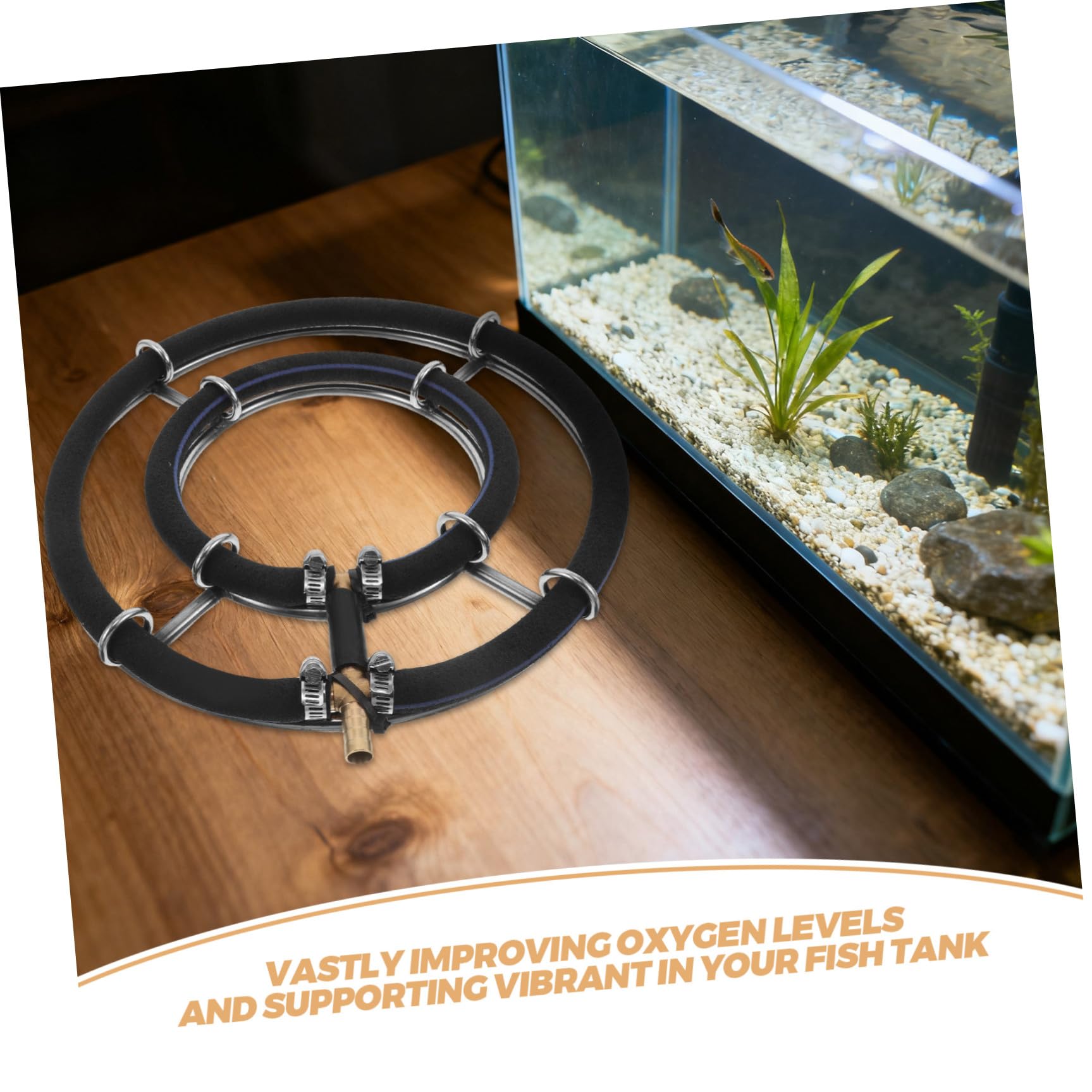 Veemoon Diffuseur d'air Rond Anneau à Bulles en Acier Inoxydable Installation Facile, Usage sous-Marin Longue Durée pour Aération pour Aquarium et Bassin