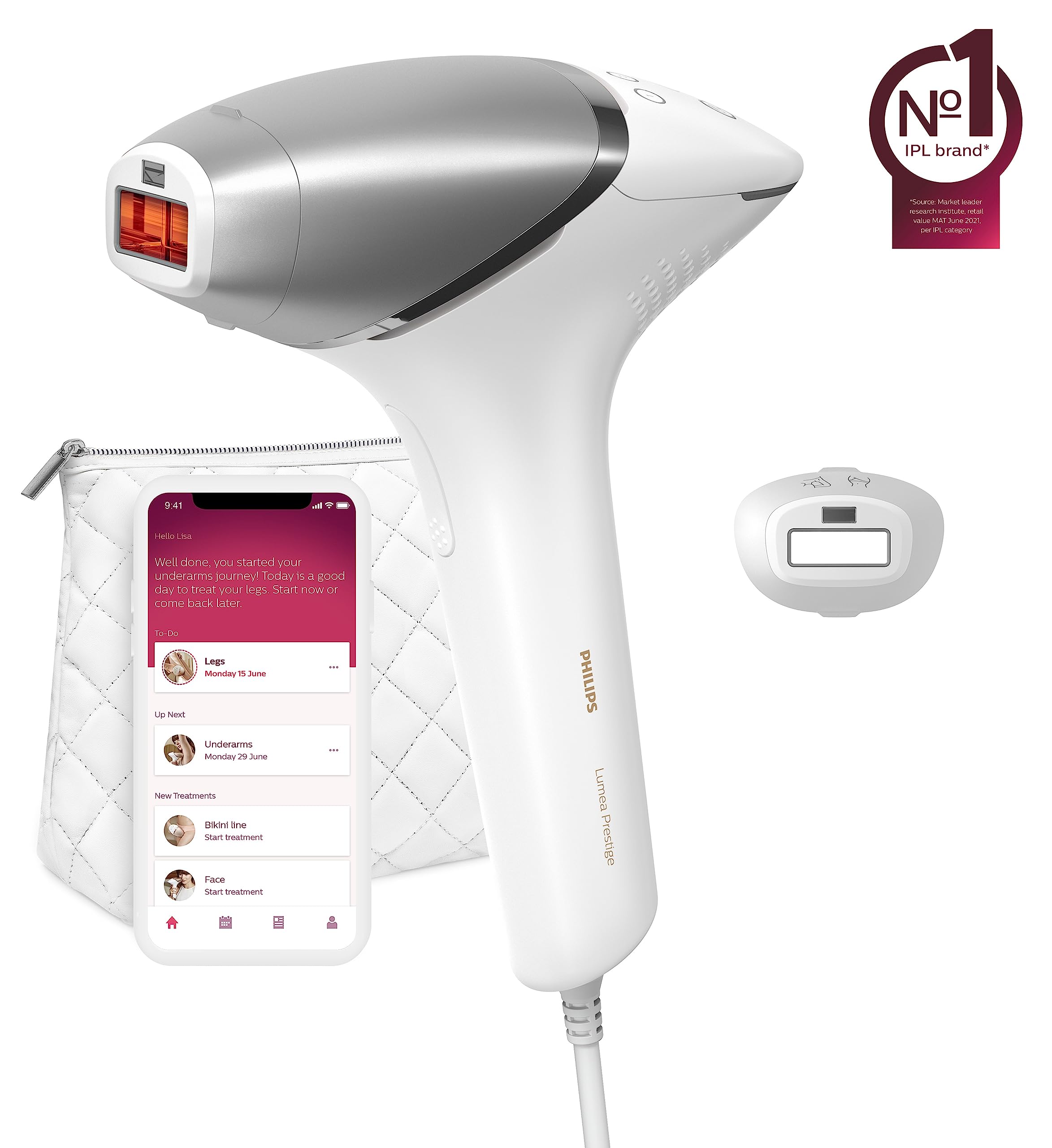 Philips Epilateur à lumière pulsée & laser BRI940/00 blanc/gris