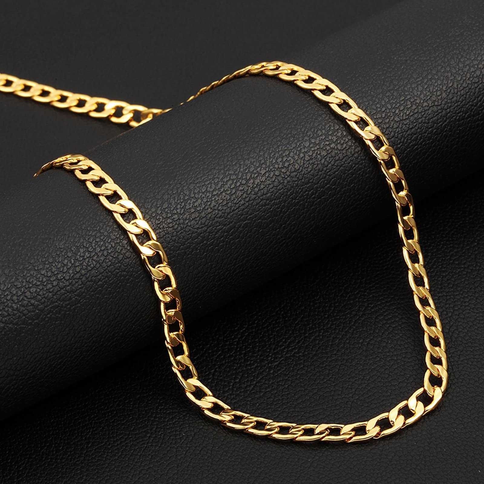 WZGWDC Collana da Donna, Catena placcata Oro Hip Pop Rock Elegante con Chiusura a moschettone per Regali di Gioielli di Compleanno per fidanzati da Uomo
