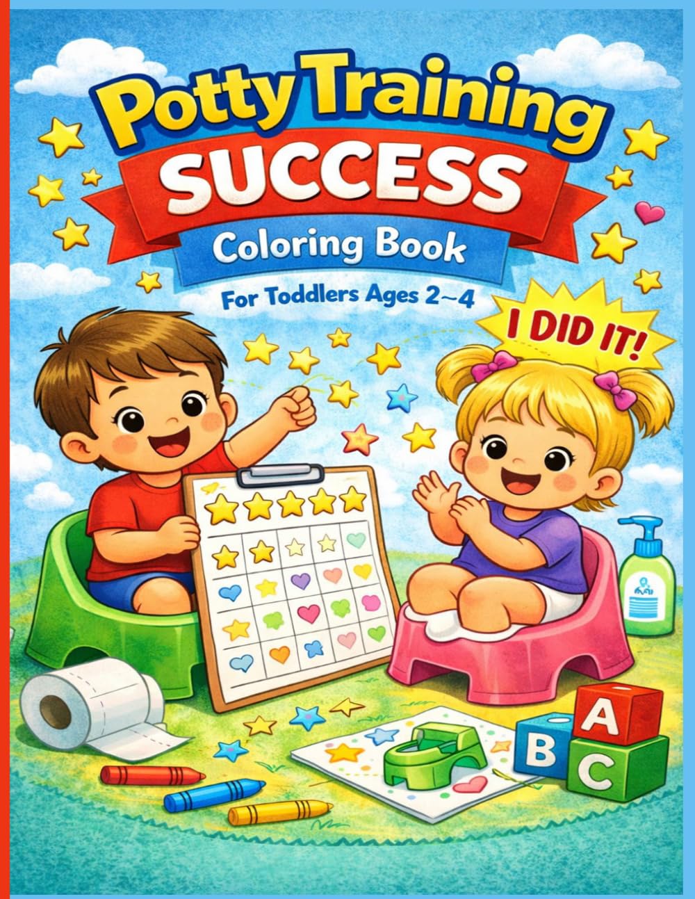 Potty Training Success Coloring Book for Toddlers Ages 2–4: Easy Coloring Pages, and Fun Activities to Encourage Daily Toilet Habits for Young Kids