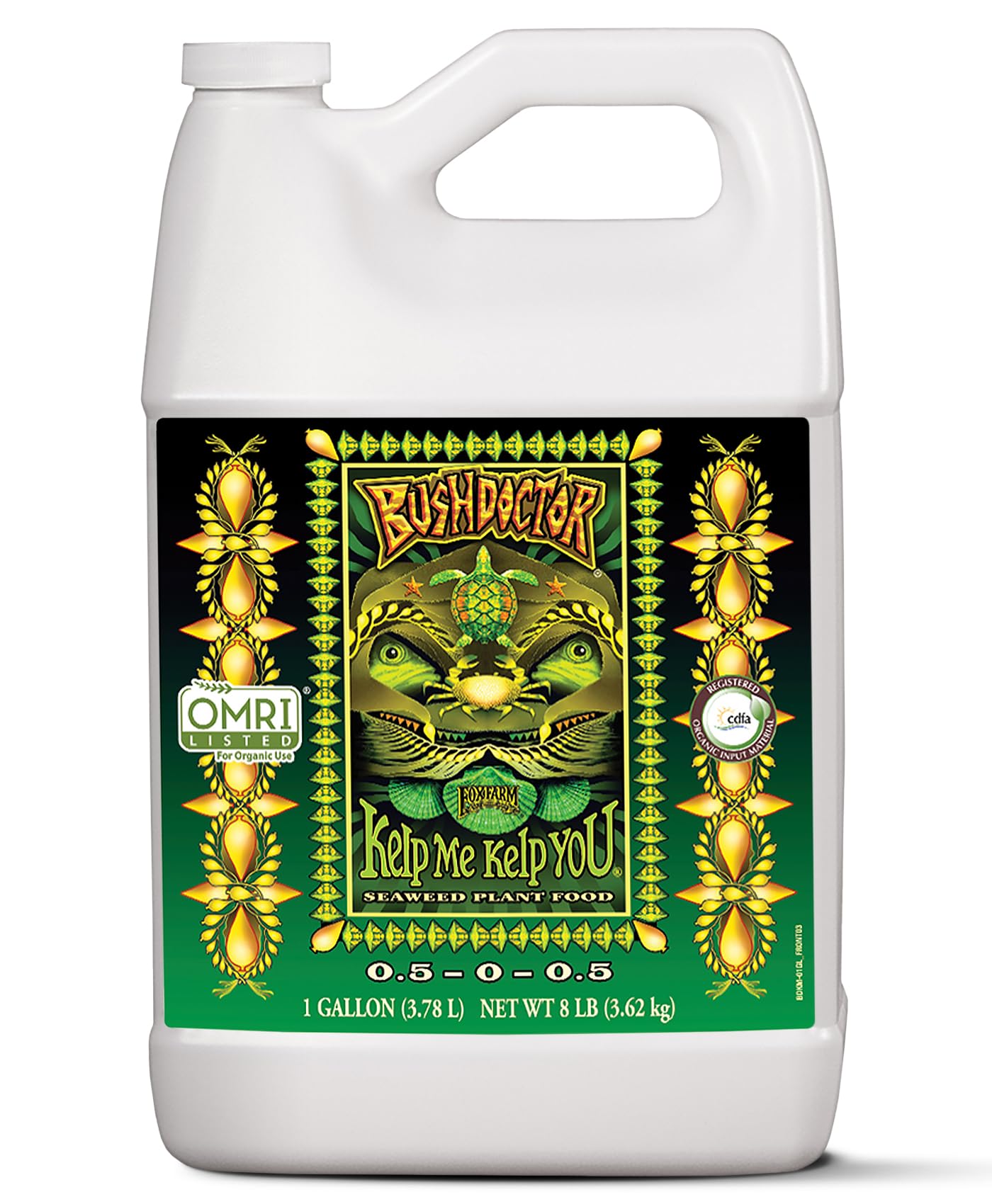 Bushdoctor Kelp Me Kelp You Fertilizer, Liquid Seaweed Extract for Plants, Vegetables, & Flowers - Promotes Root Growth & Soil Health - Perfect for Hydroponics & Soil, NPK 0.5-0-0.5 (Gallon)