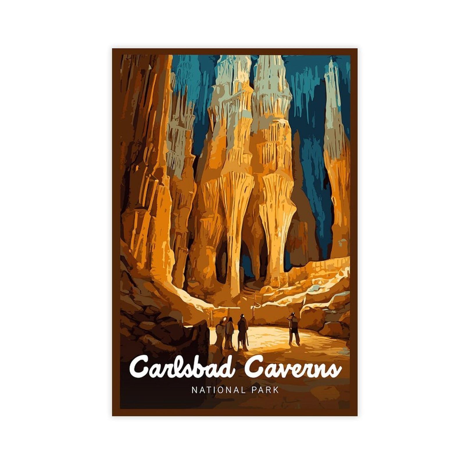 QIOTBVV Carlsbad Caverns National Park Travel Poster Canvas Poster Bedroom Decor Landscape Office Room Decor Gift 16" L X 24" W