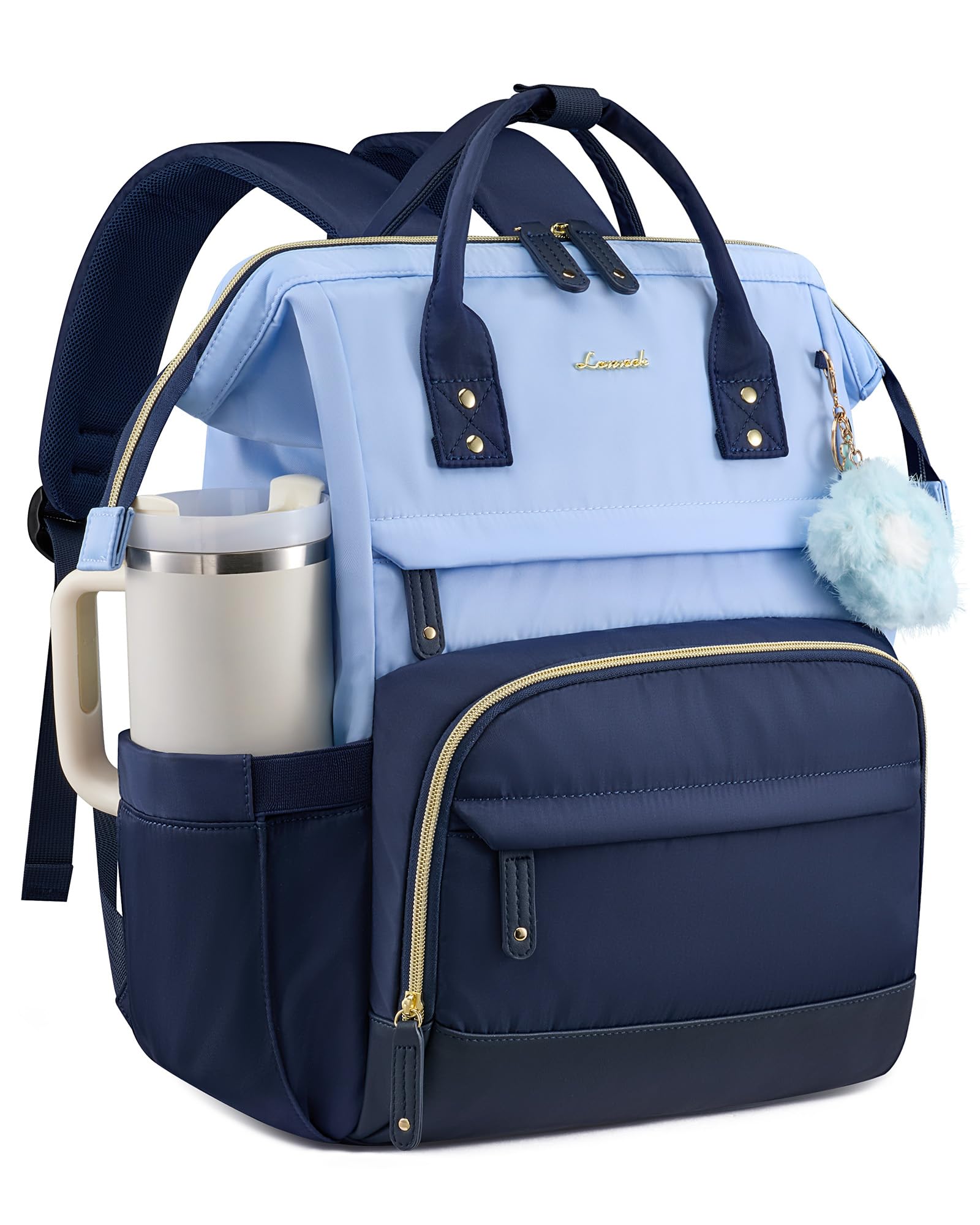 LOVEVOOK Laptop Backpack for Women, 15.6 Inch Work Business Backpacks Purse With Large Capacity, Waterproof Nurse Bag College Bookbag for School, Waterproof Casual Daypack for Travel 15.6 INCH Dark-blue-sky