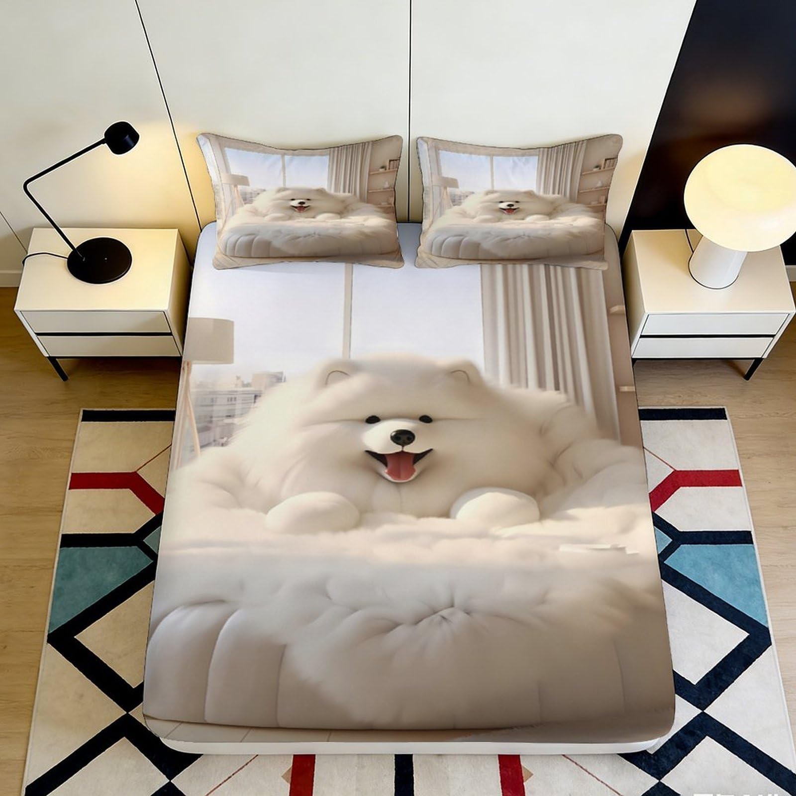 3D Printed Leaf Pattern Fitted Sheet Microfiber Deep Pocket Non-Slip Bedroom Leaf Mattress Fitted Cover 160x200x25cm